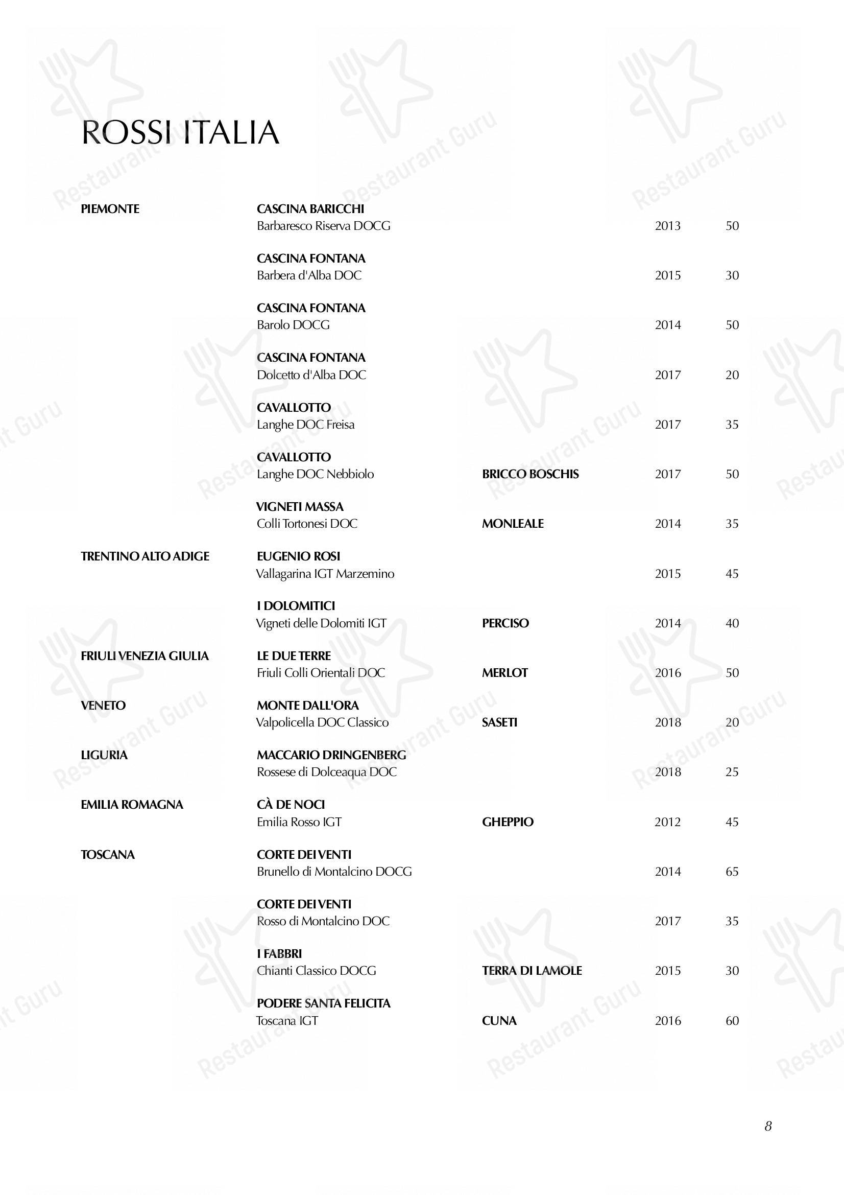 Menu di Marotta Ristorante - Wine Menu