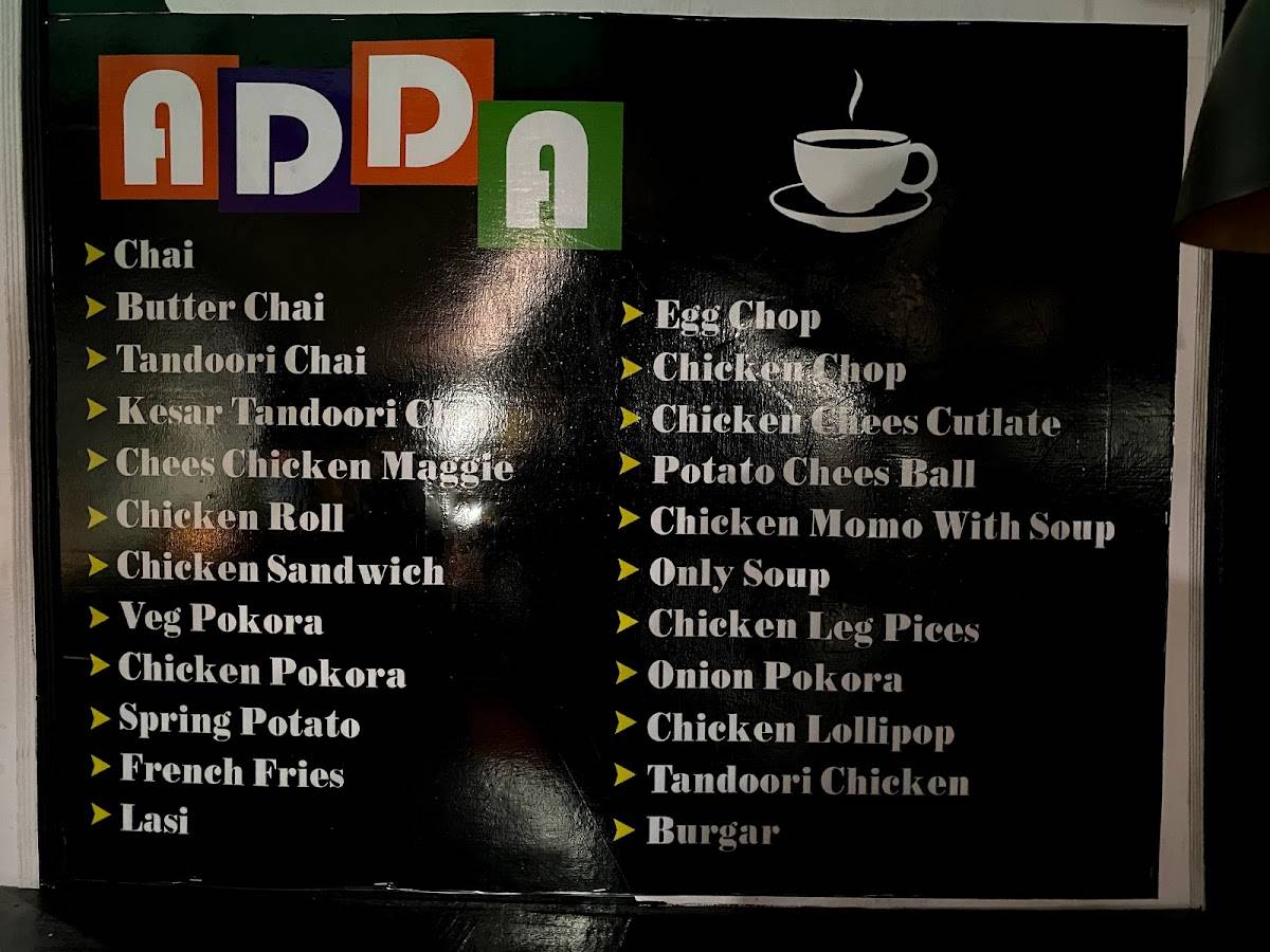 Adda Tea Stall menu