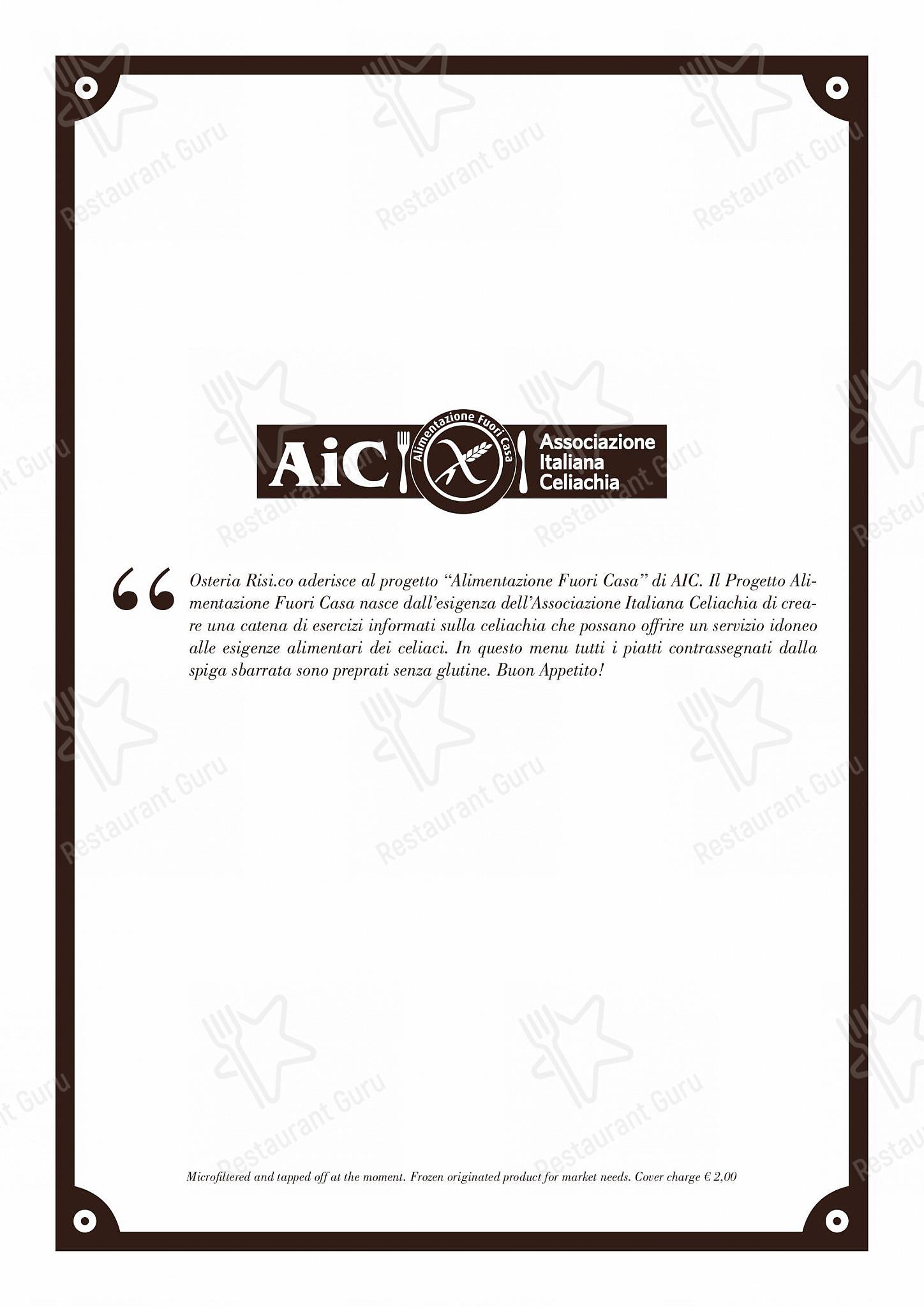 Коктейльная карта per Osteria Risi.co in Bergamo