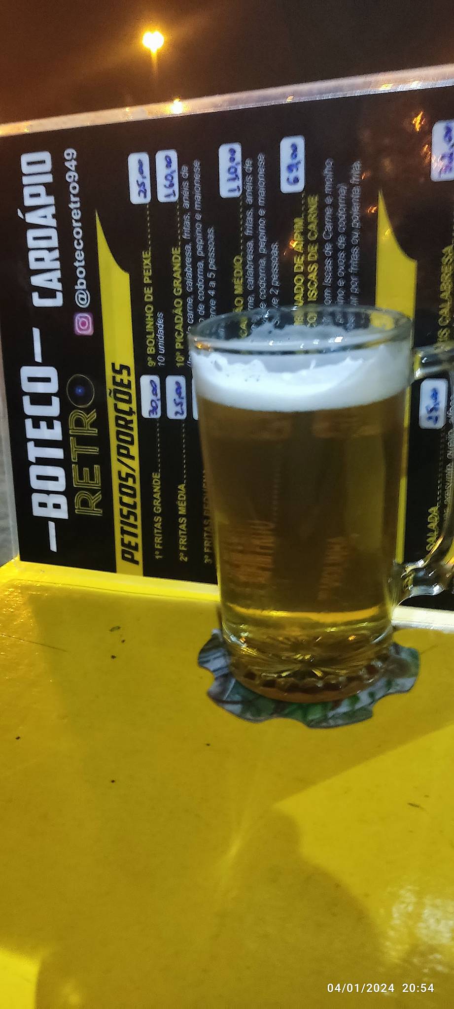 Boteco Retrô cardápio