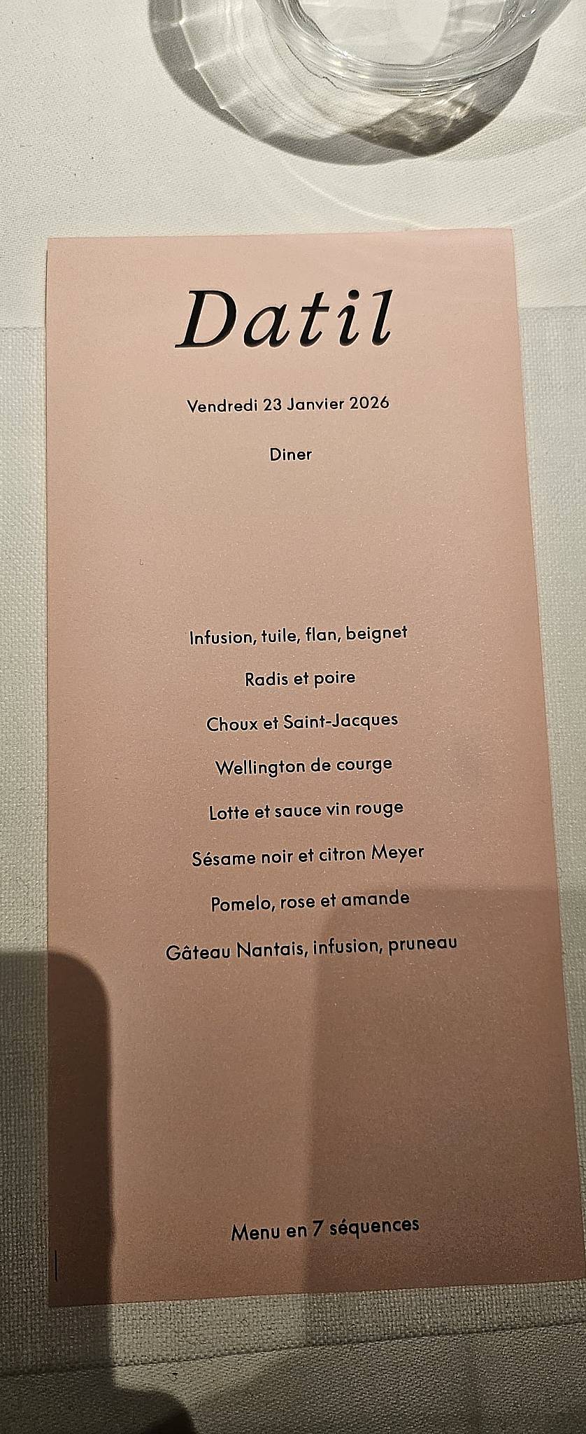 Menu de Datil