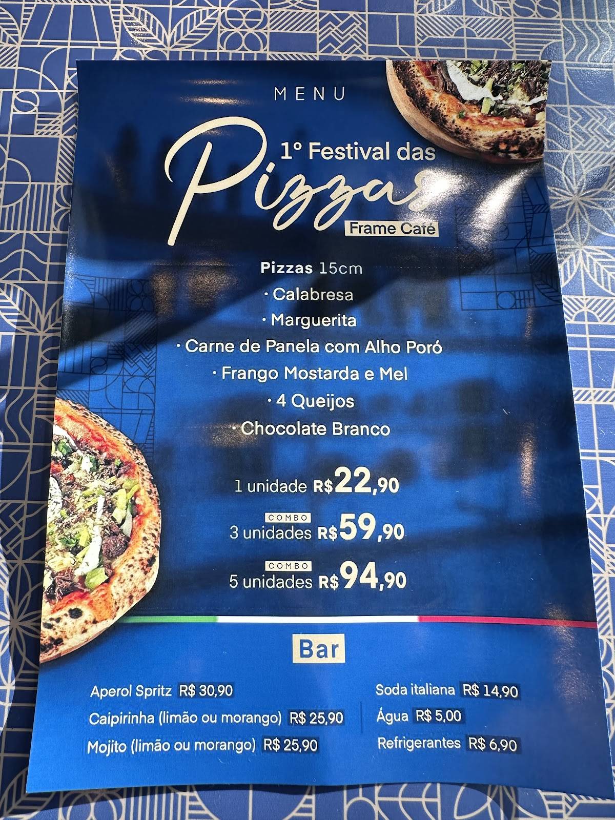 Frame Café cardápio