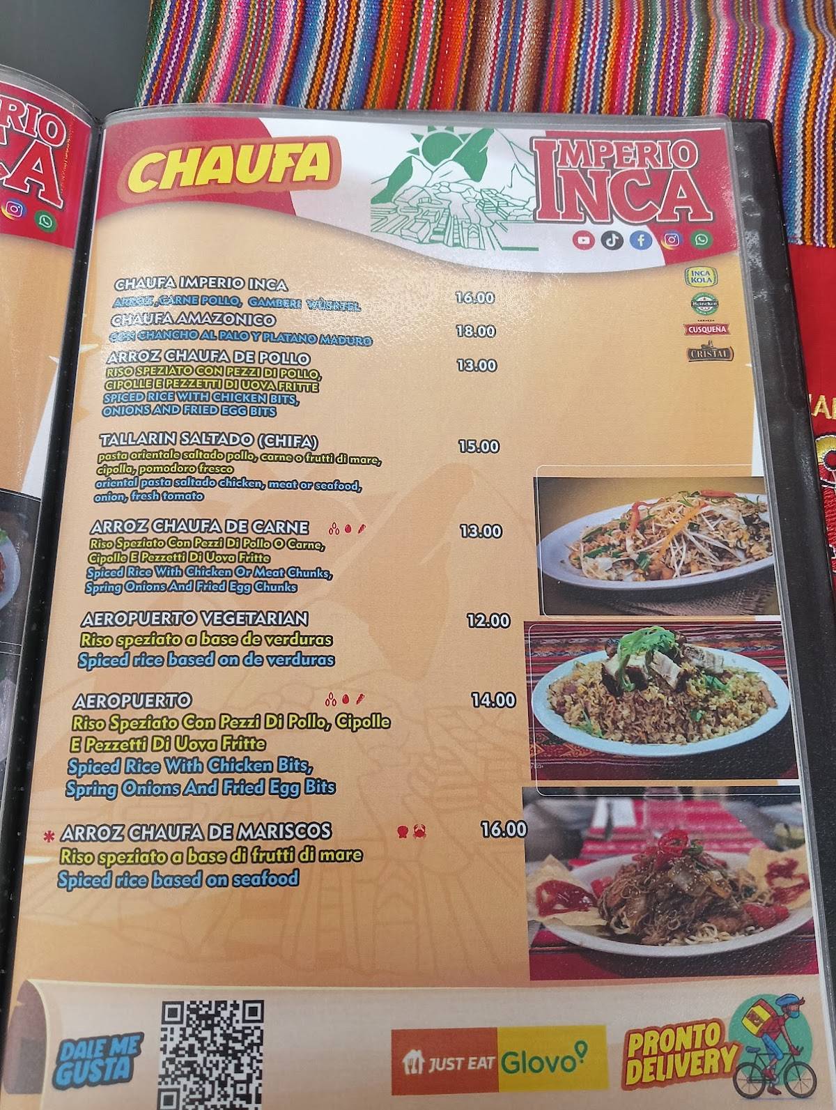 Menu di Imperio Inca 