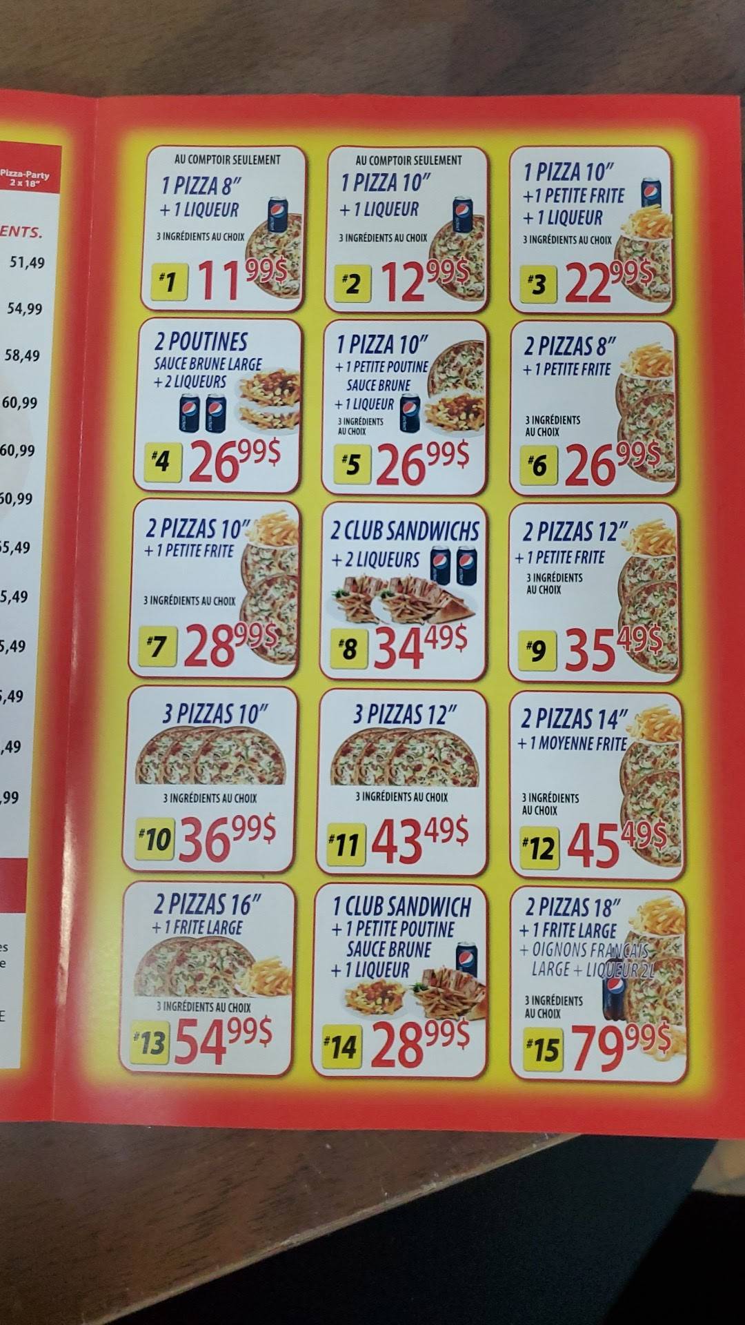 Menu de Pizza Rio