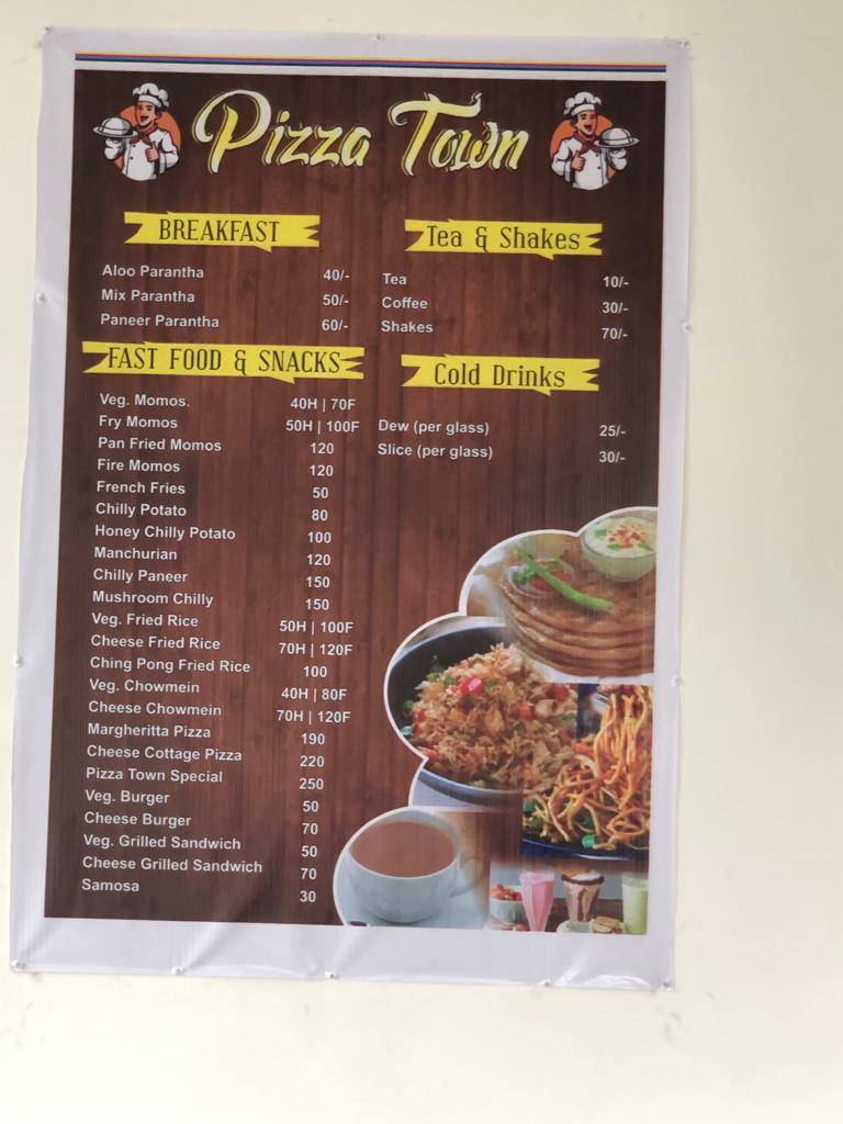 Pizza Town menu