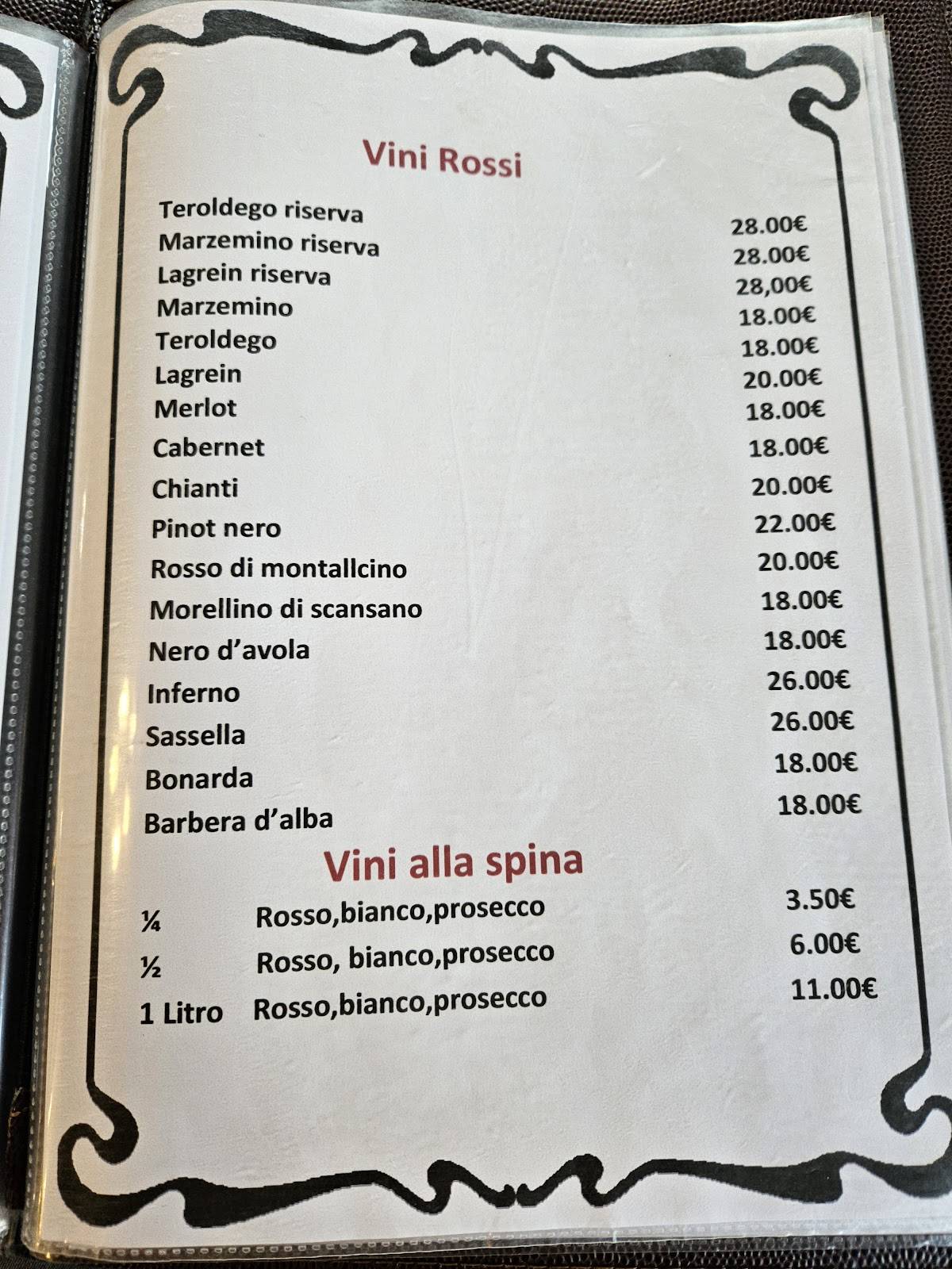 Menu di Da Ragnetto 