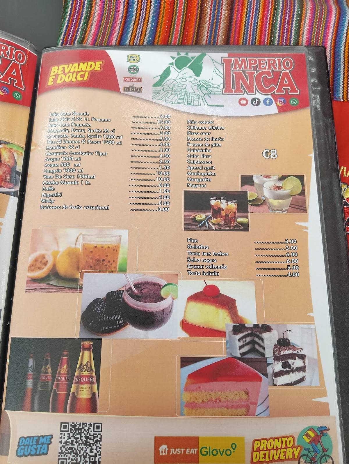 Menu di Imperio Inca 