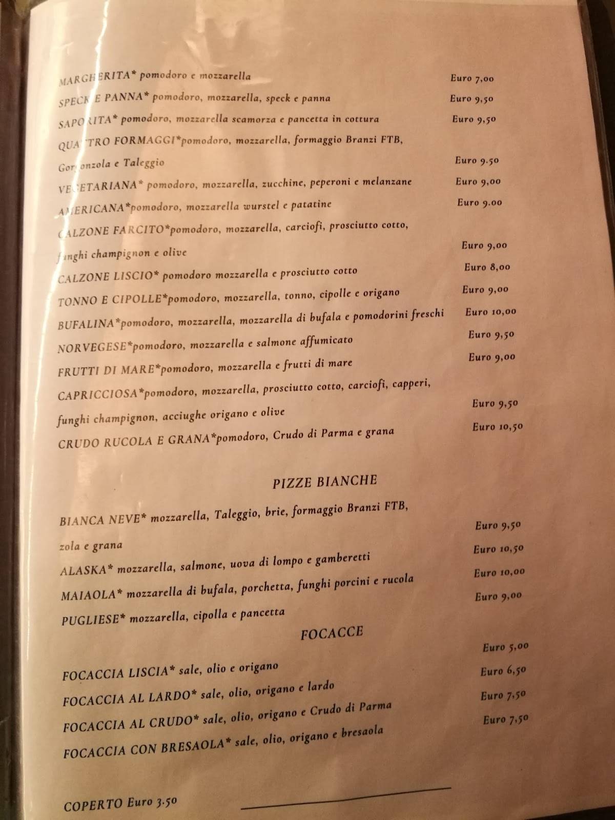 Menu di Locanda Ristorante Pizzeria I Riviù 