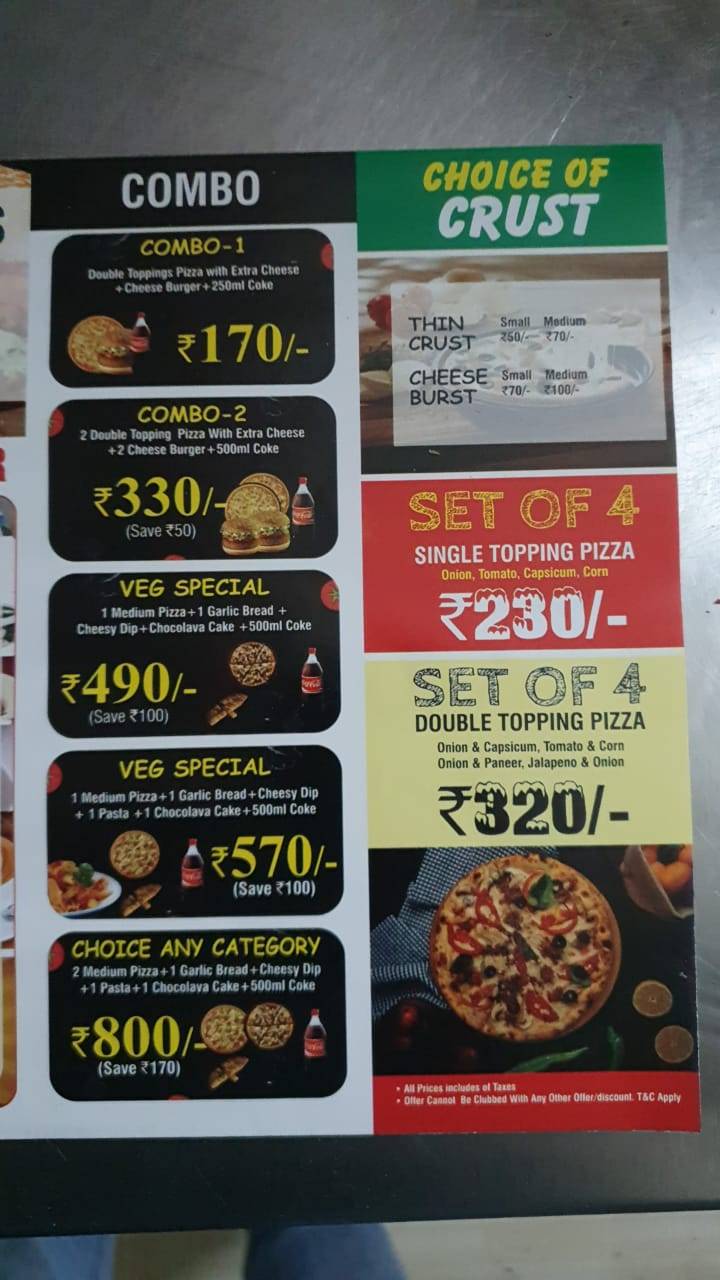 Roms Pizza Roorkee( MALVIYA CHOWK) menu