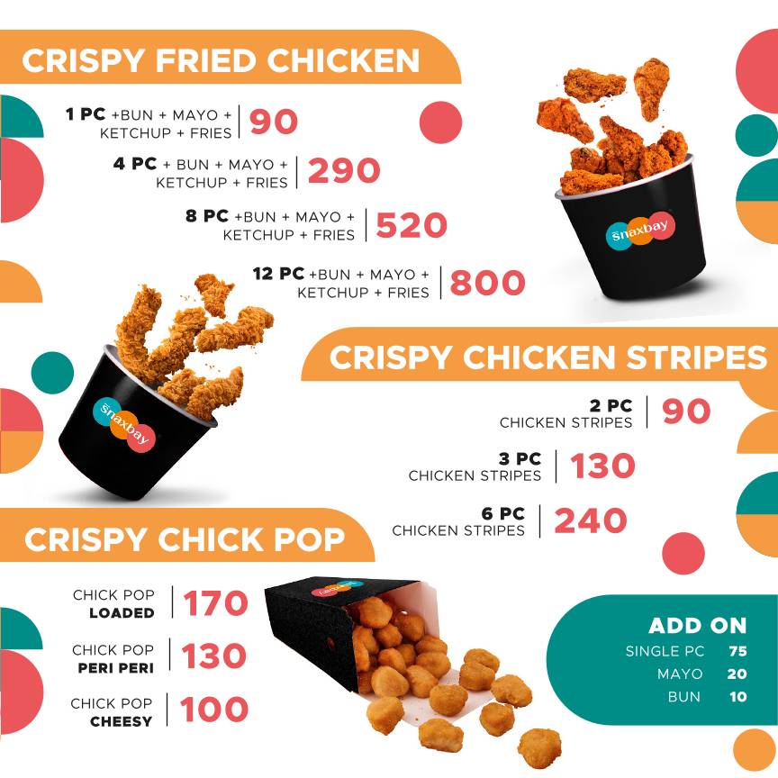 SNAXBAY RESTOCAFE menu