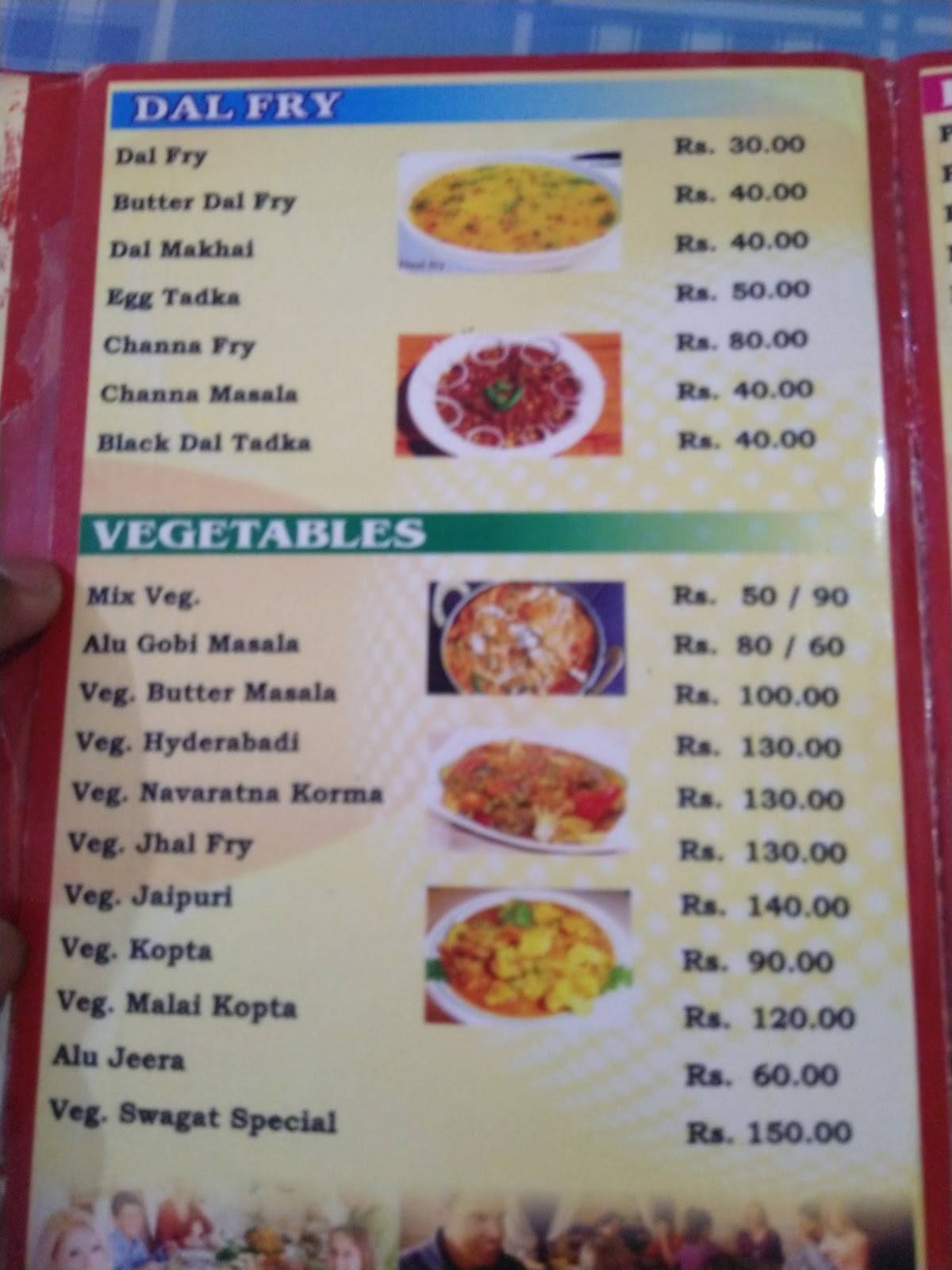 Swagat Restaurant menu