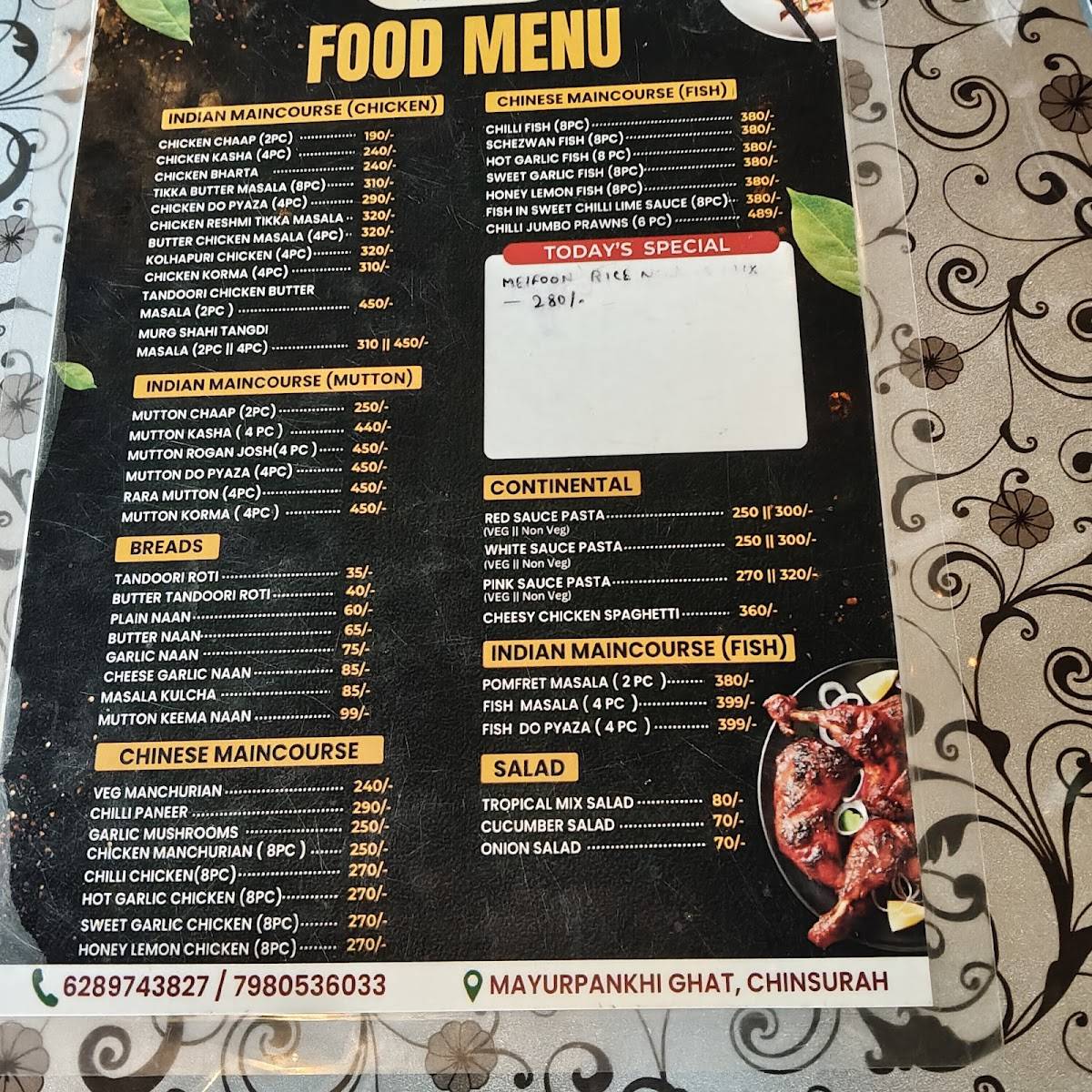 THE RIVERSIDE menu