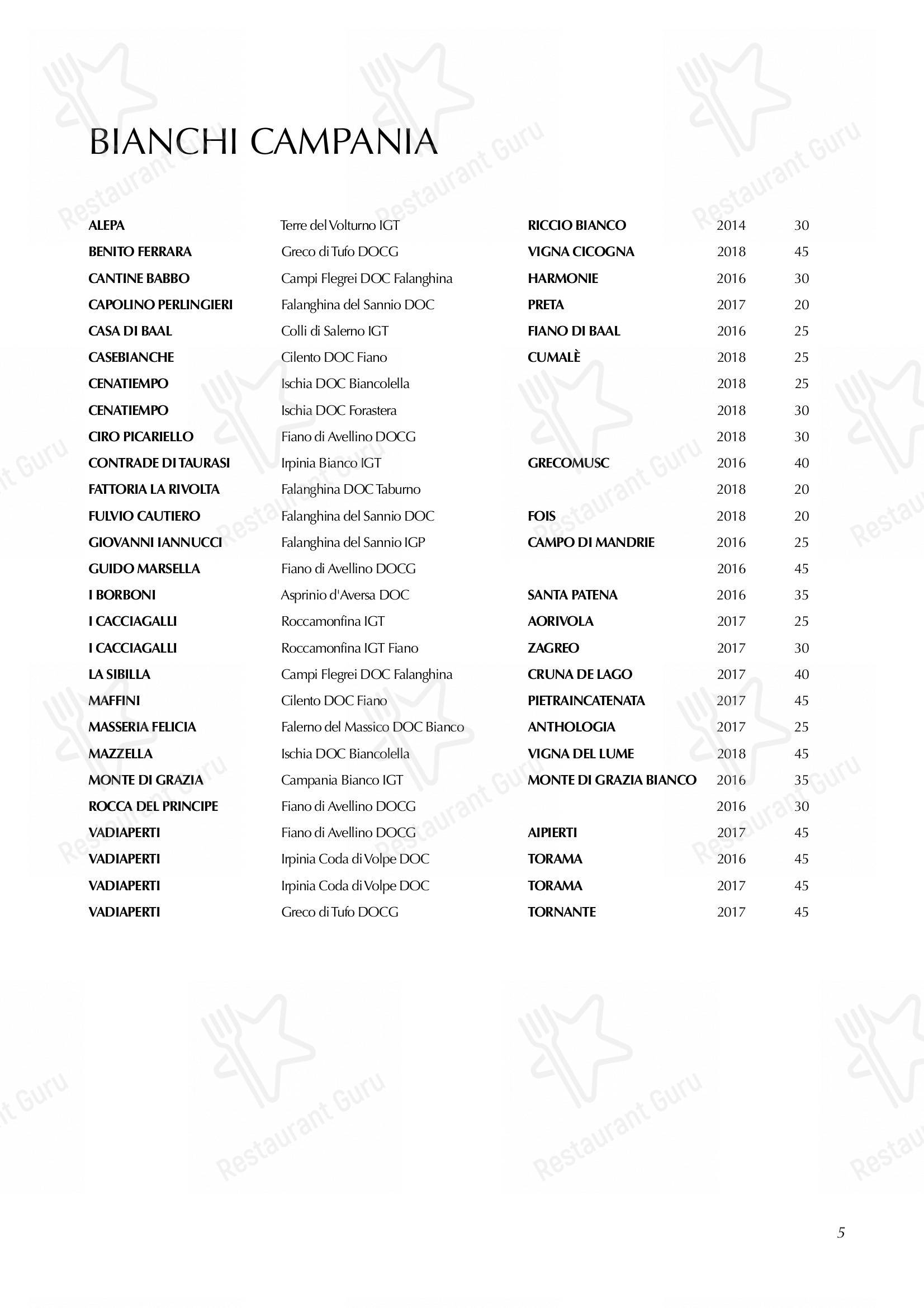 Marotta Ristorante in Squille - Wine Menu