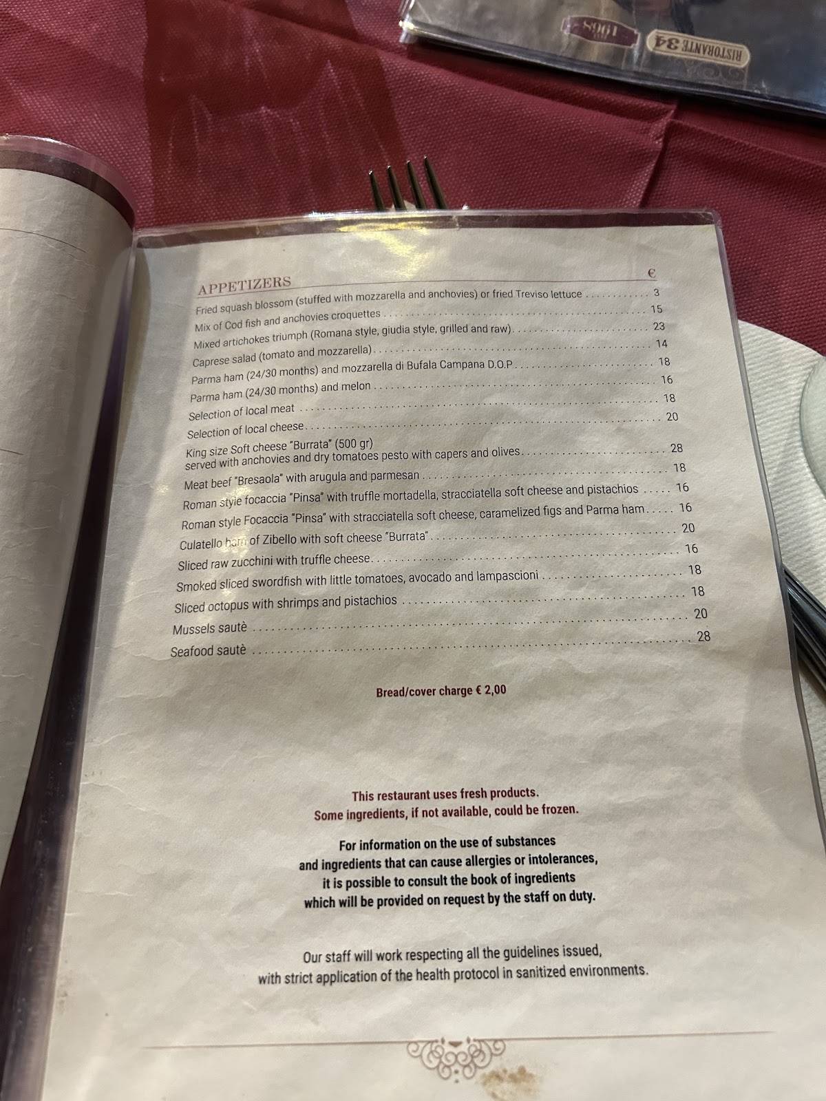 Menu di Al 34 