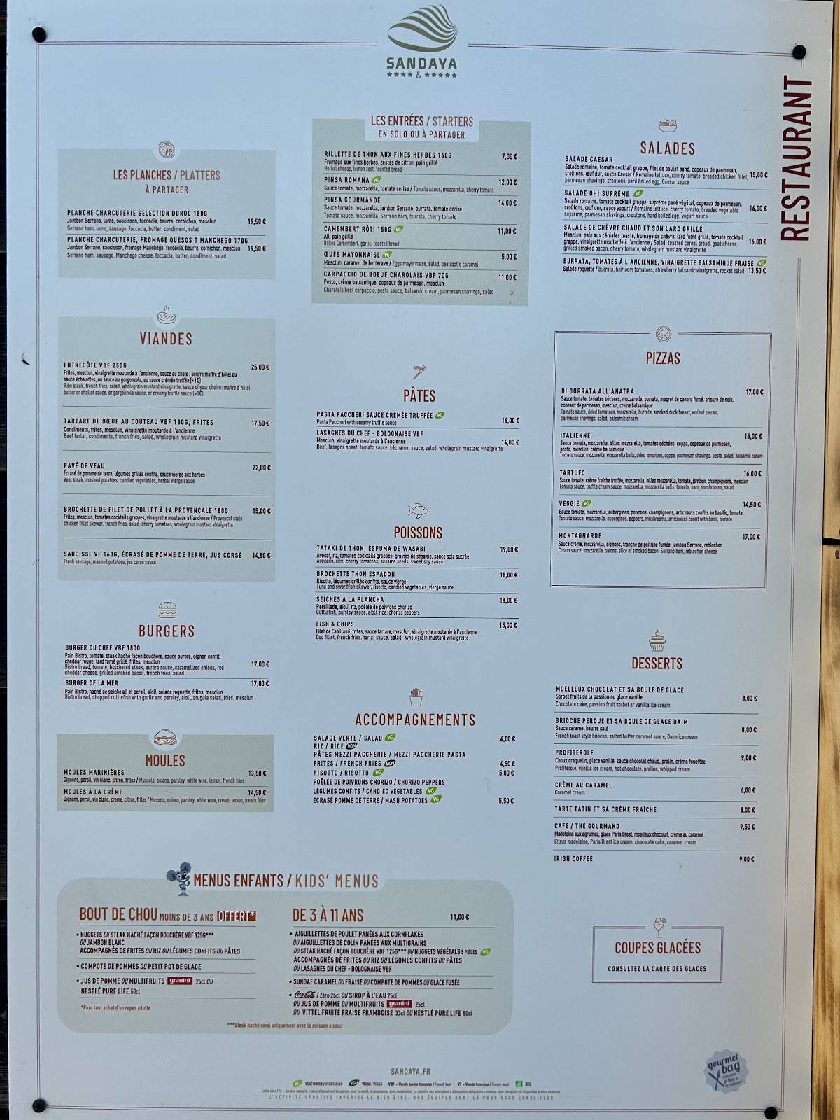 Menu de Aloha Rooftop Bar