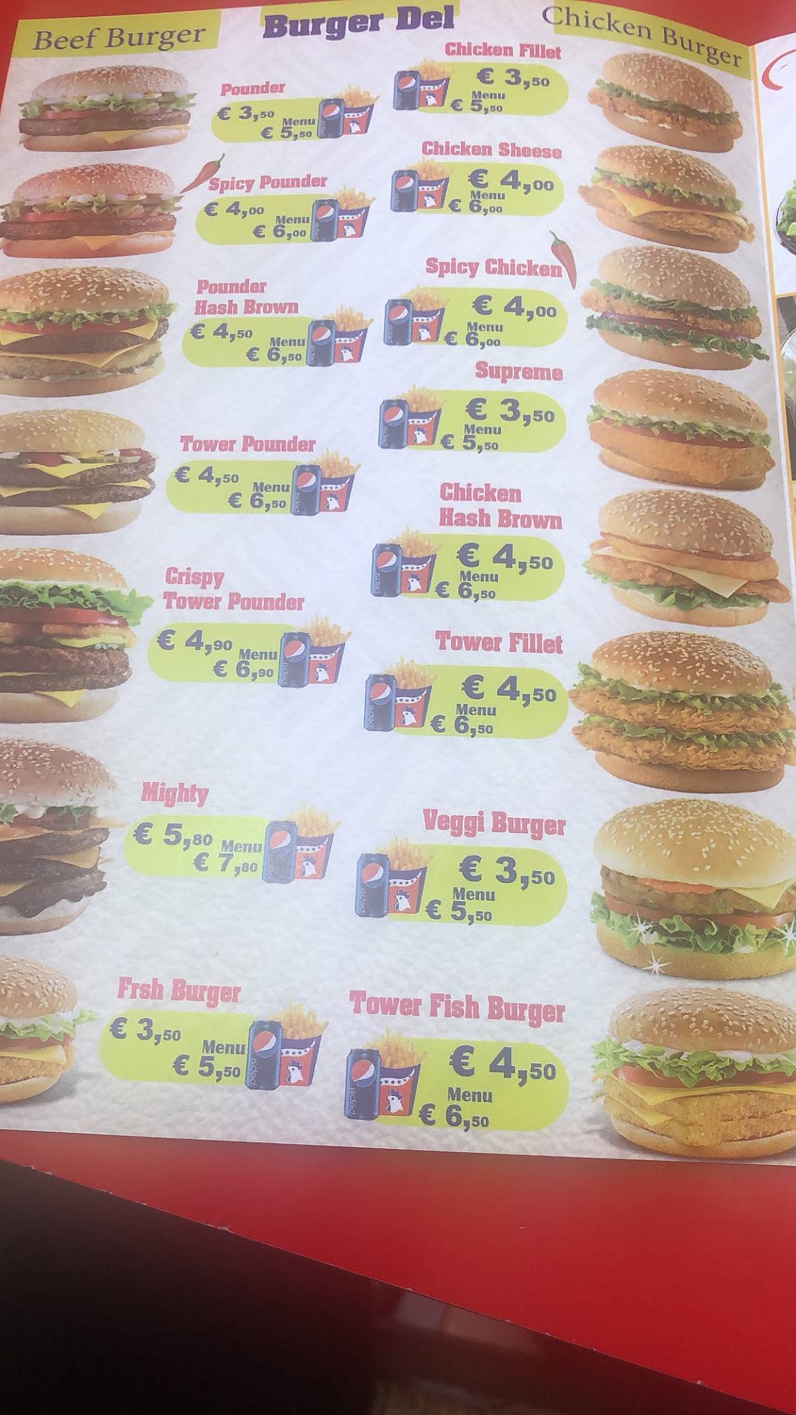 Menu di Chicken Hut & Shades Bangla Halal 