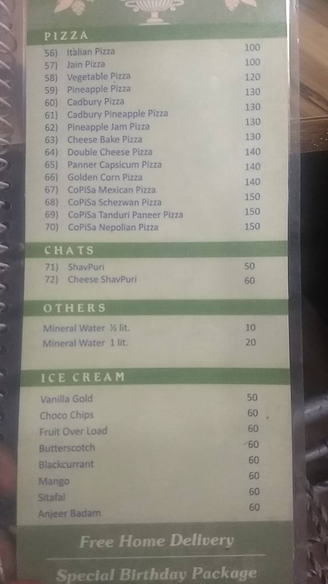 CoPiSa menu