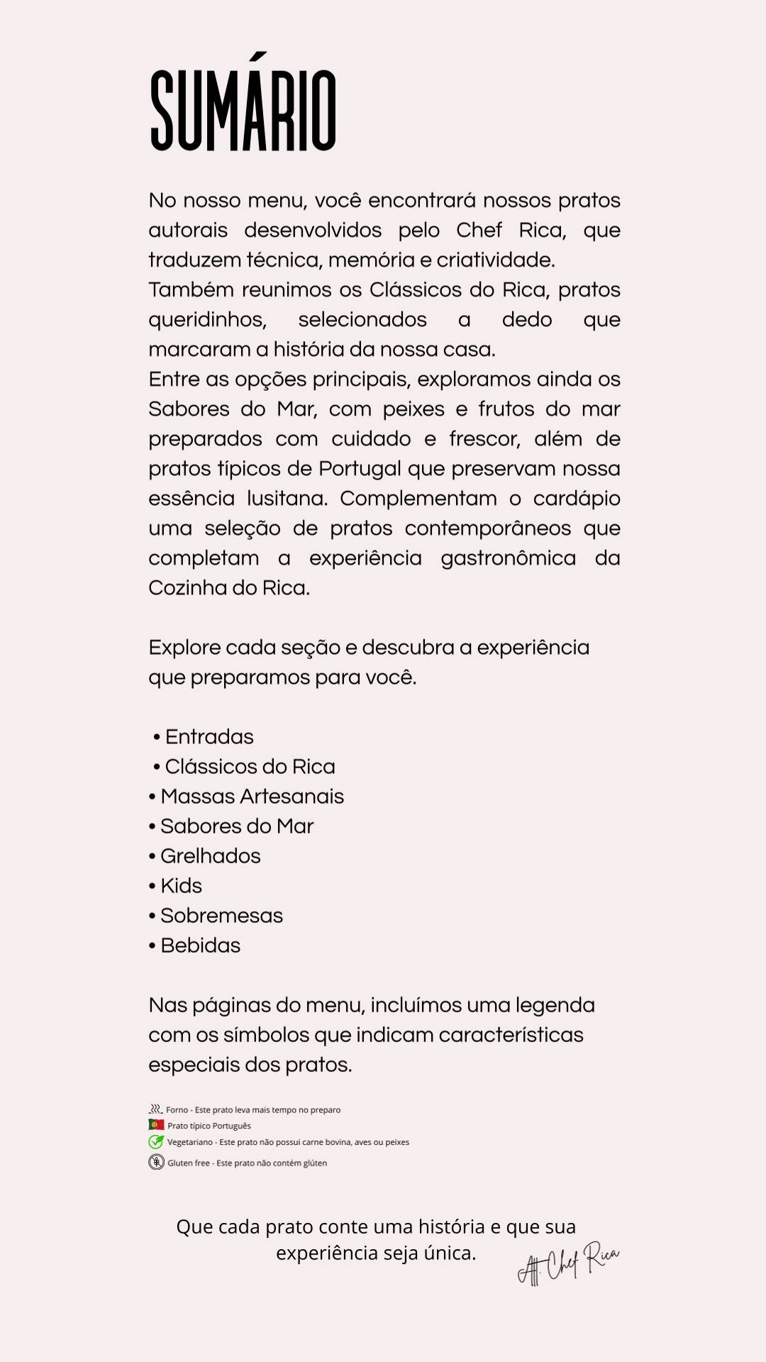 Cozinha do Rica cardápio