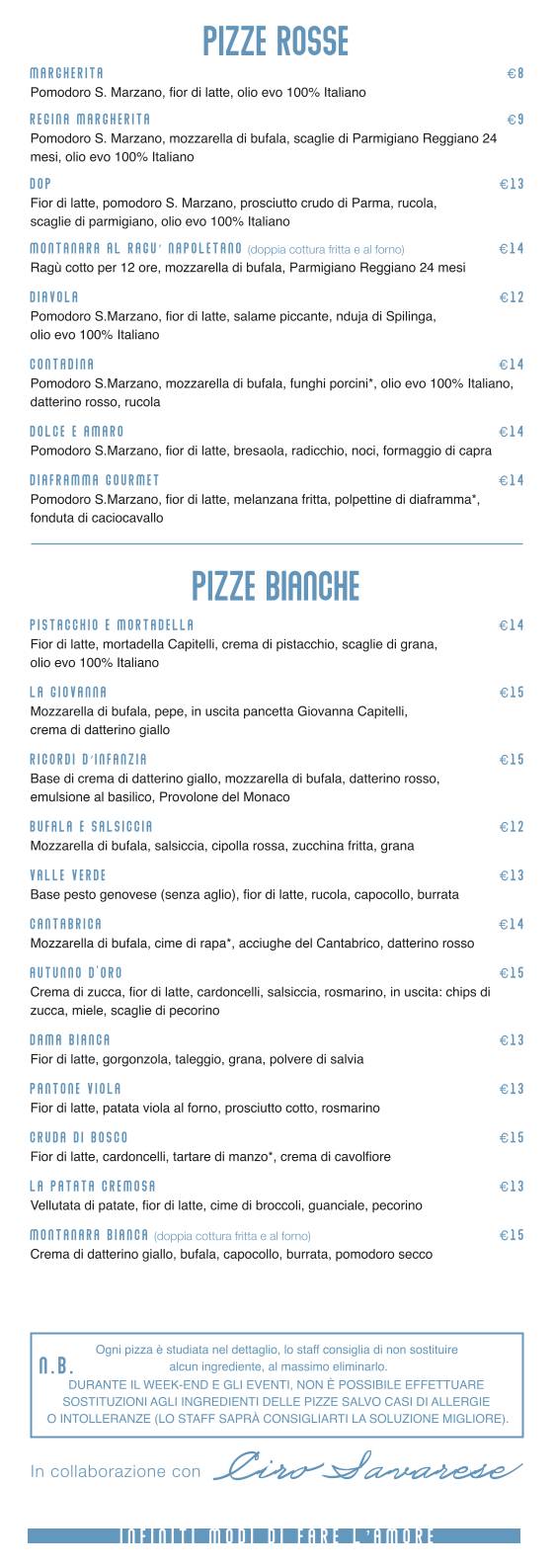 Menu di Dama Pizzeria e Ristorante 