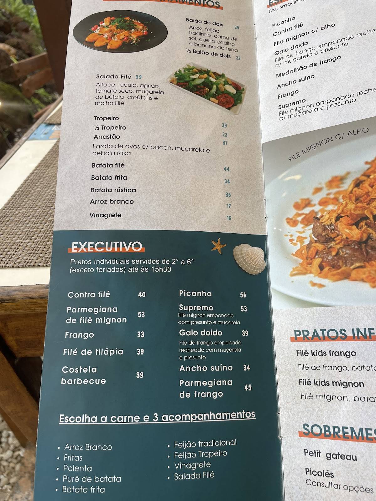 Restaurante Filé Fleming cardápio