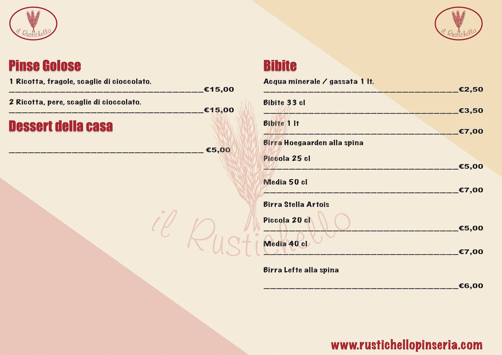 Menu di Il Rustichello-Ristorante 