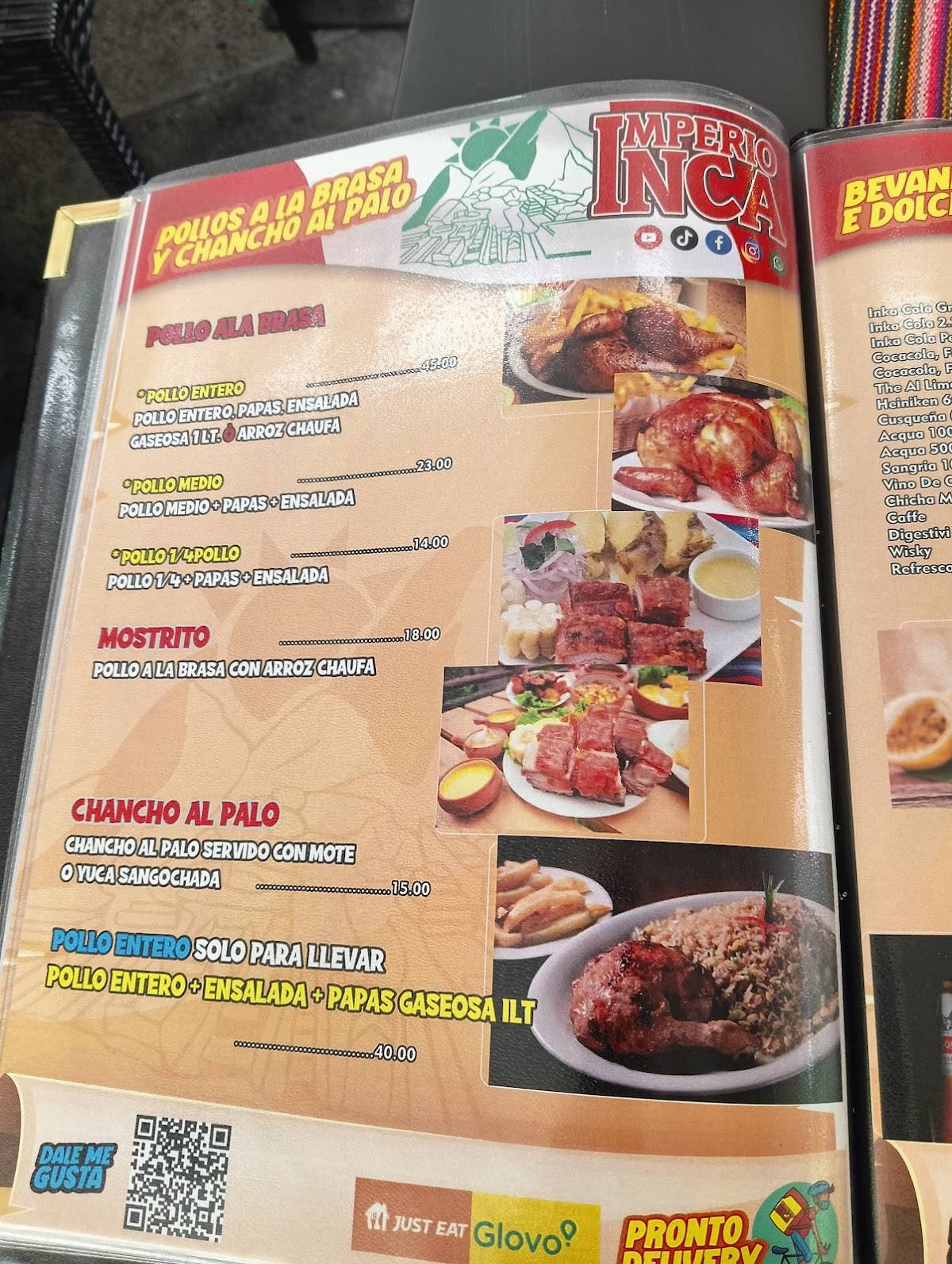 Menu di Imperio Inca 