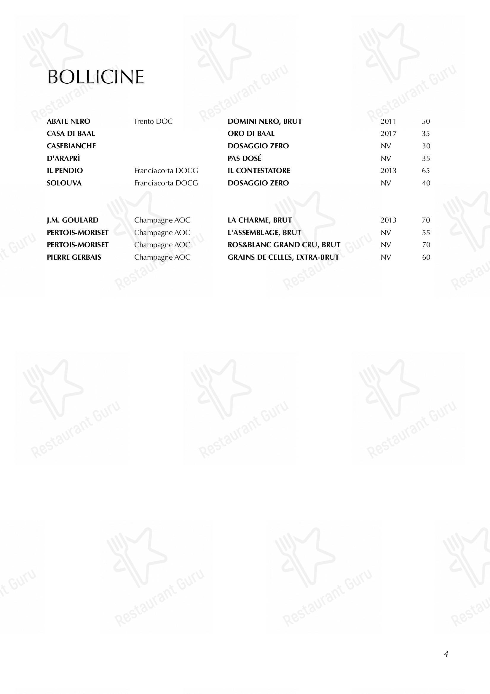 Marotta Ristorante in Squille - Wine Menu