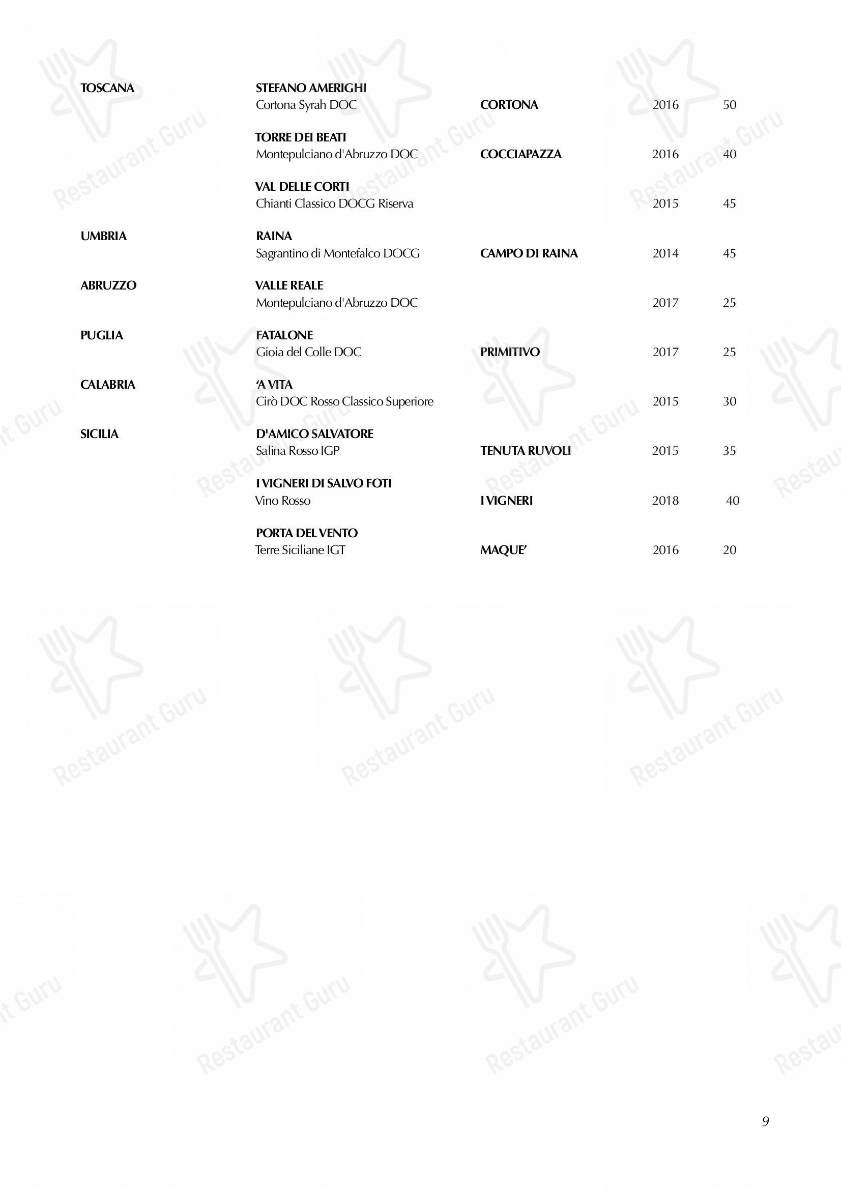 Wine Menu per Marotta Ristorante in Squille