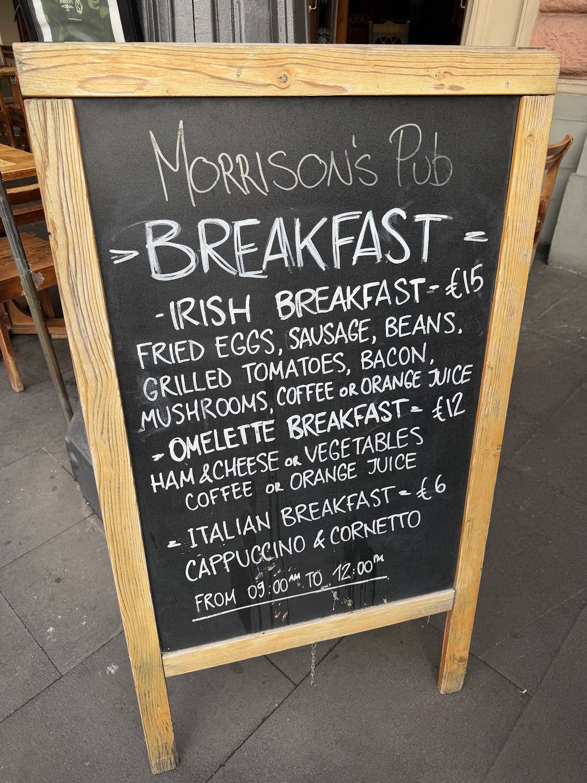 Menu di Morrison's Risorgimento 