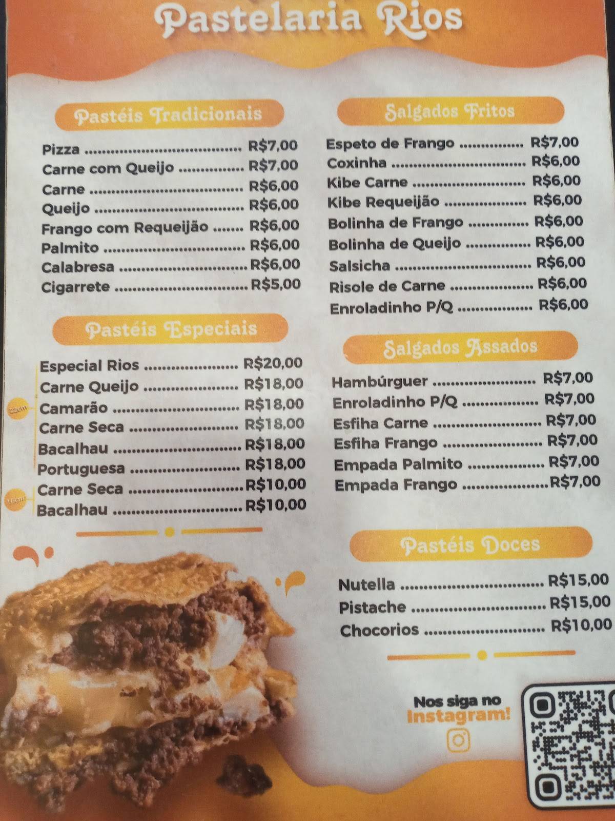 Pastelaria Rios cardápio