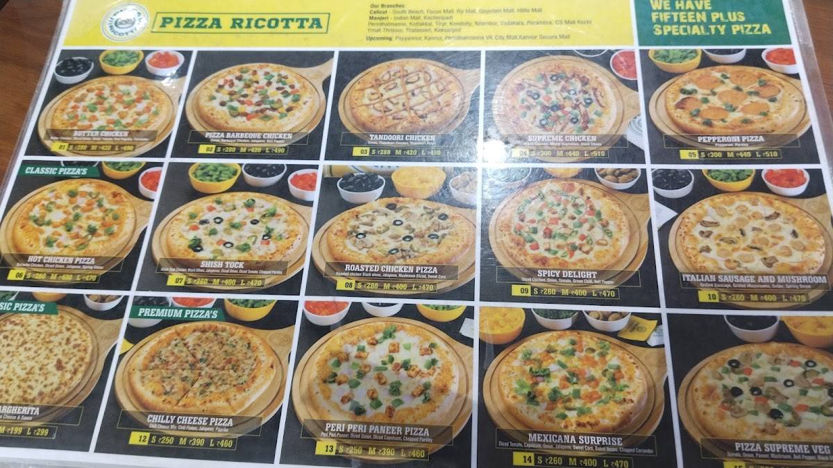 Pizza Rocotta menu