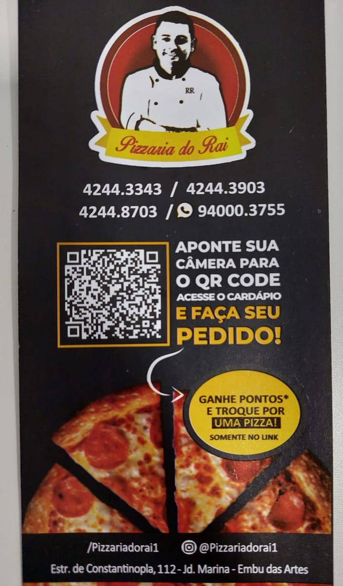 Pizzaria do Rai cardápio