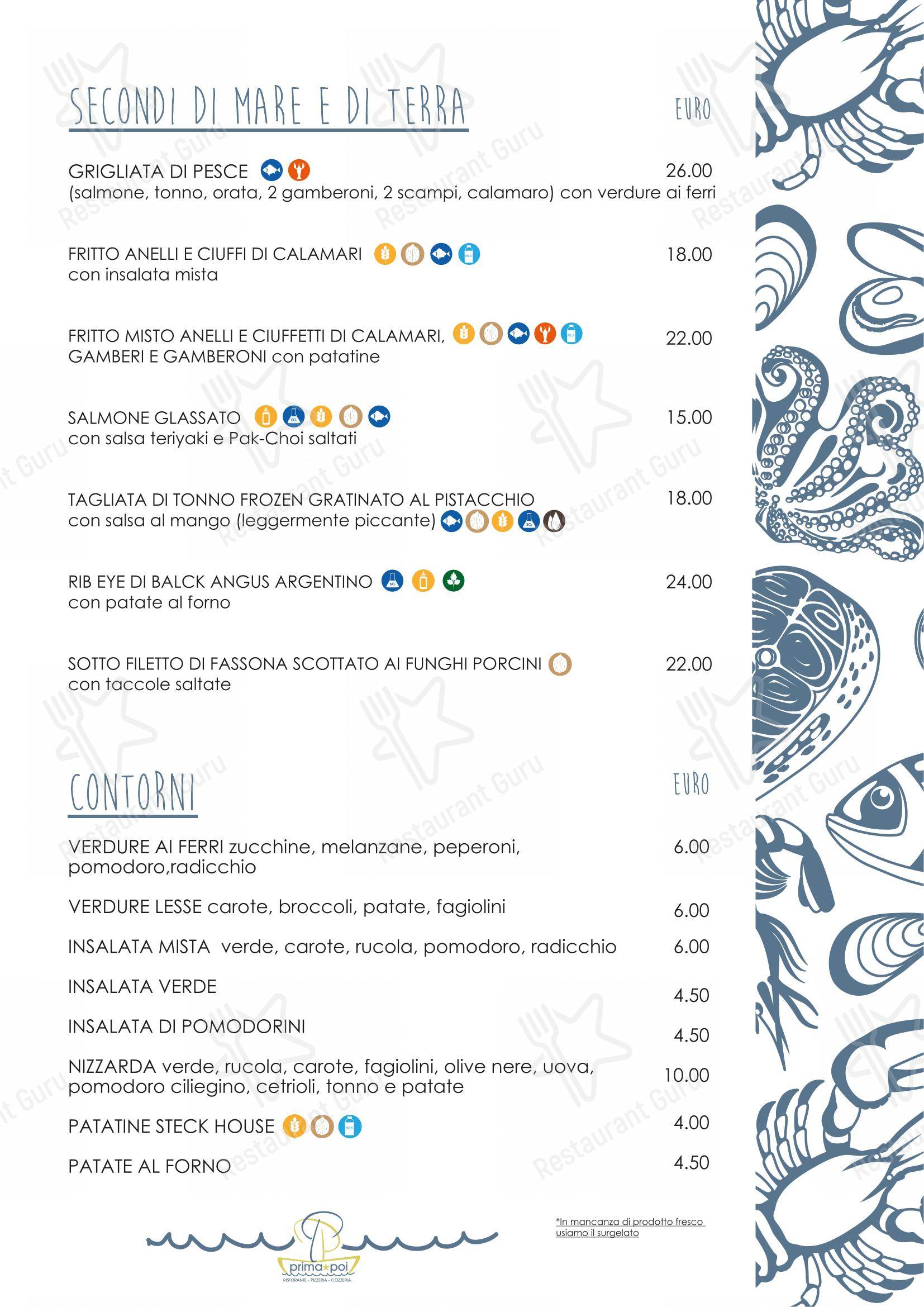 菜单 per Prima e Poi Ristorante ristorante