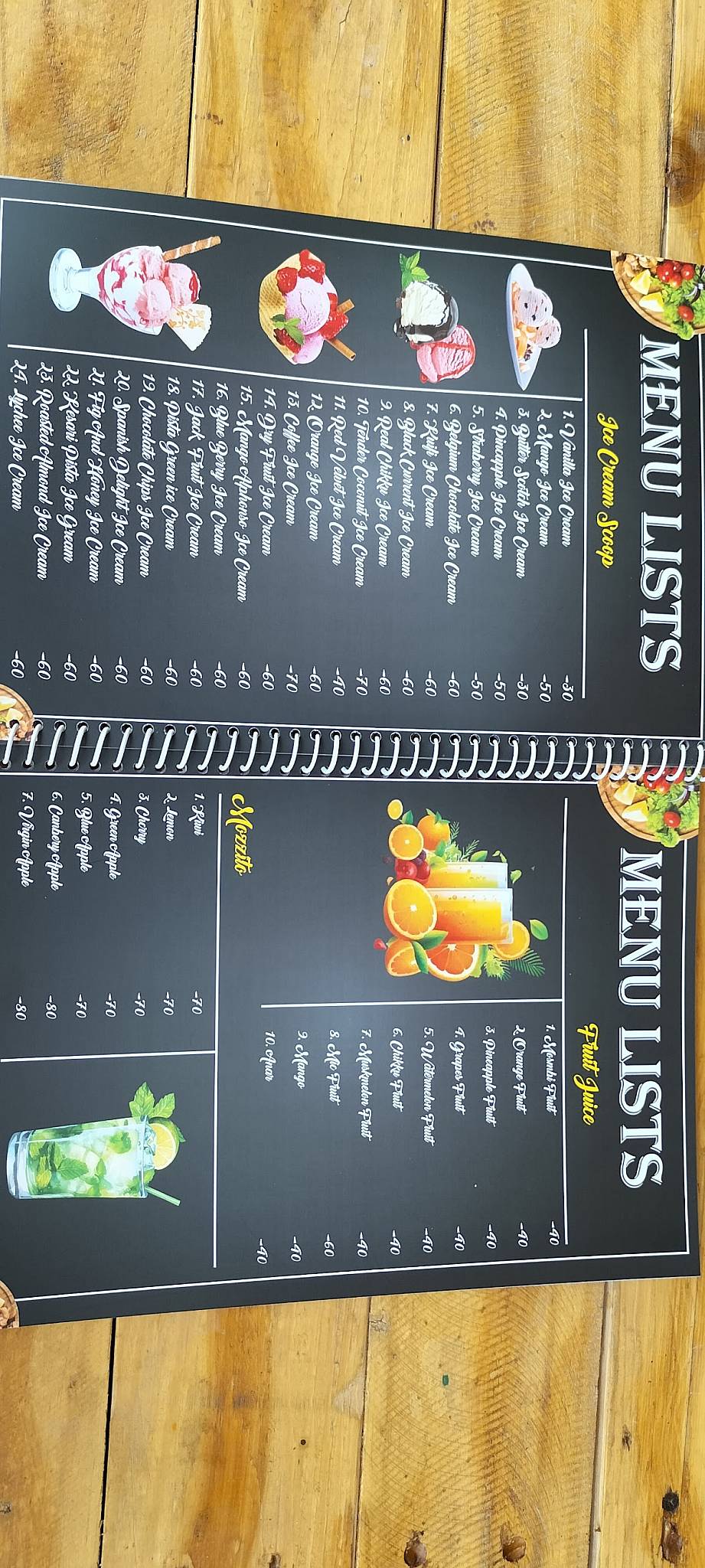 R K Tree house cafe menu