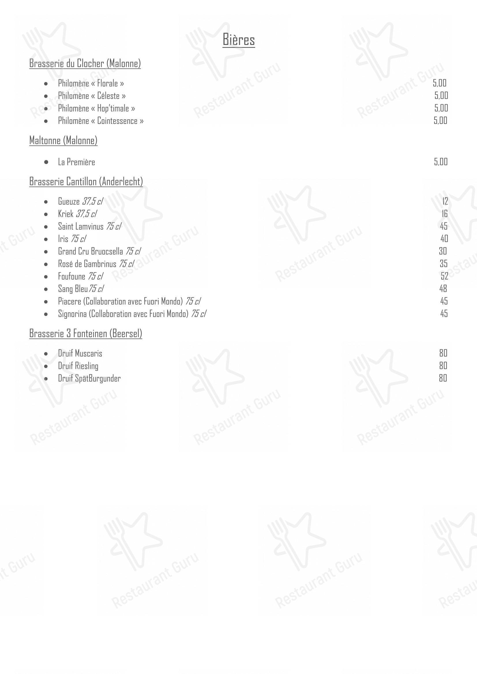 Racines dans Floreffe - Menu