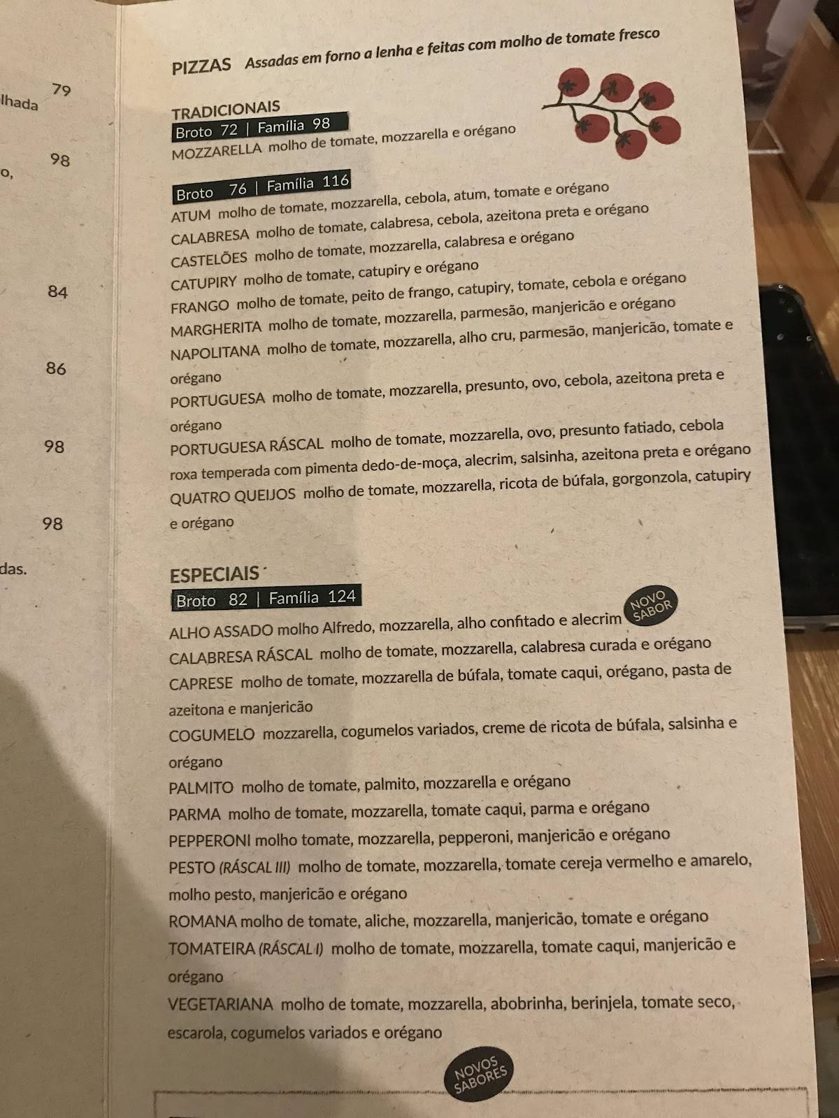 Ráscal Market Place cardápio