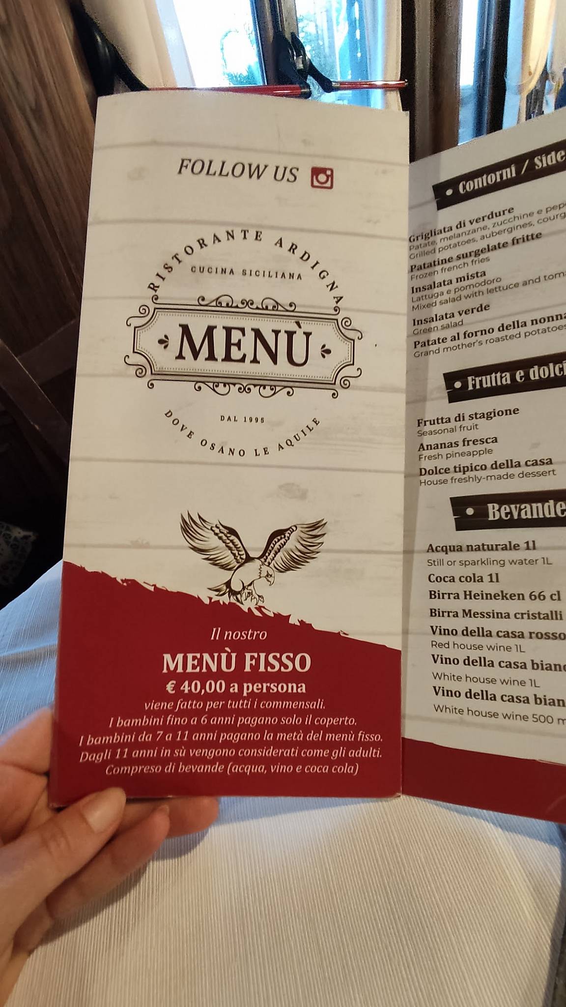 Menu di Ristorante Ardigna 