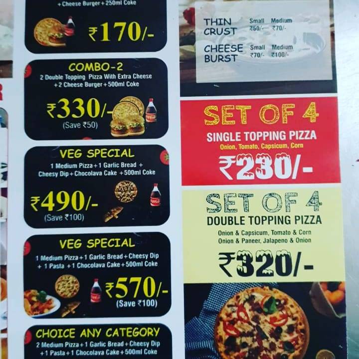 Roms Pizza Roorkee( MALVIYA CHOWK) menu