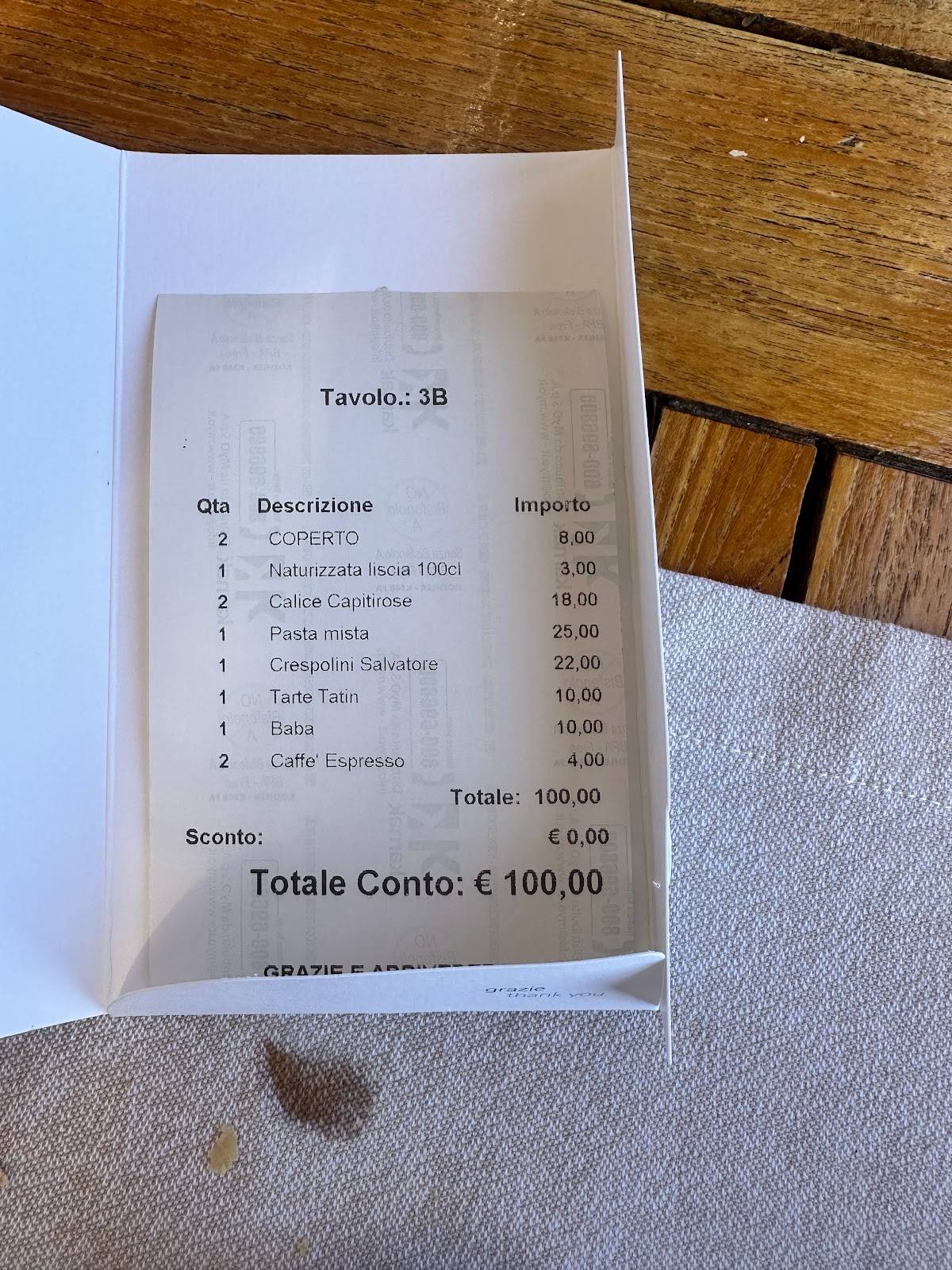 Menu di Ristorante Salvatore 