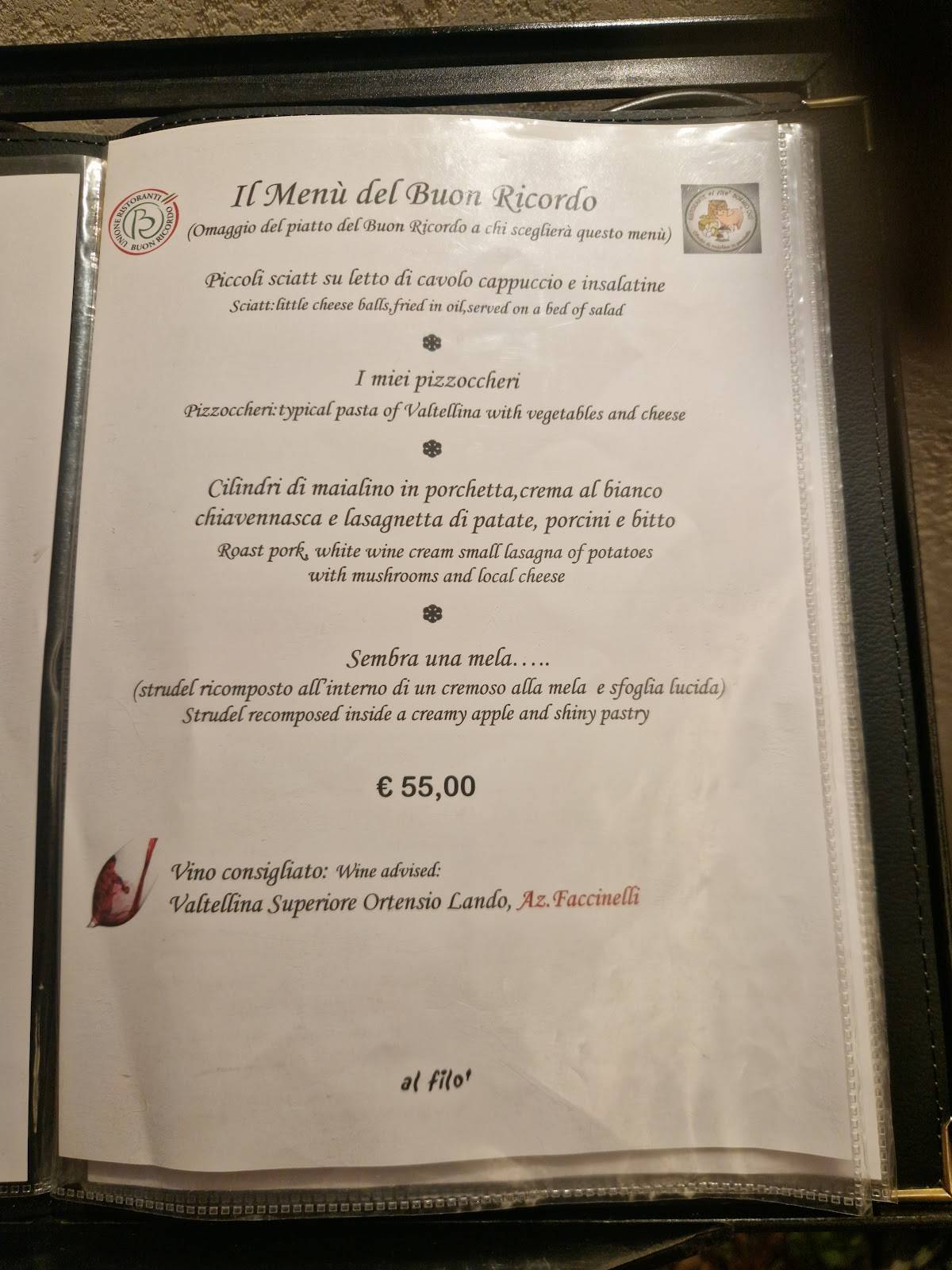 Menu di Ristorante Al Filò 