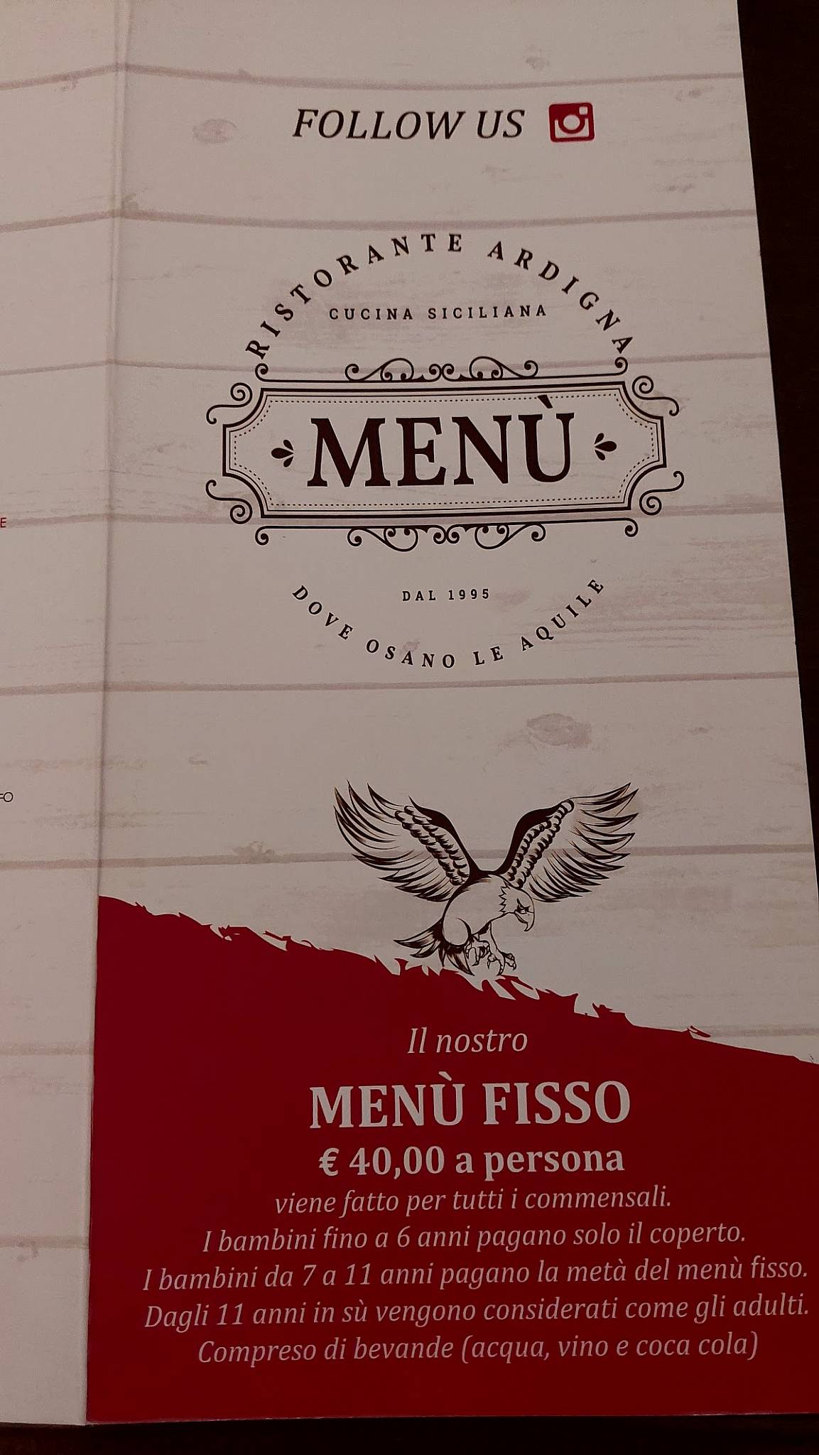 Menu di Ristorante Ardigna 