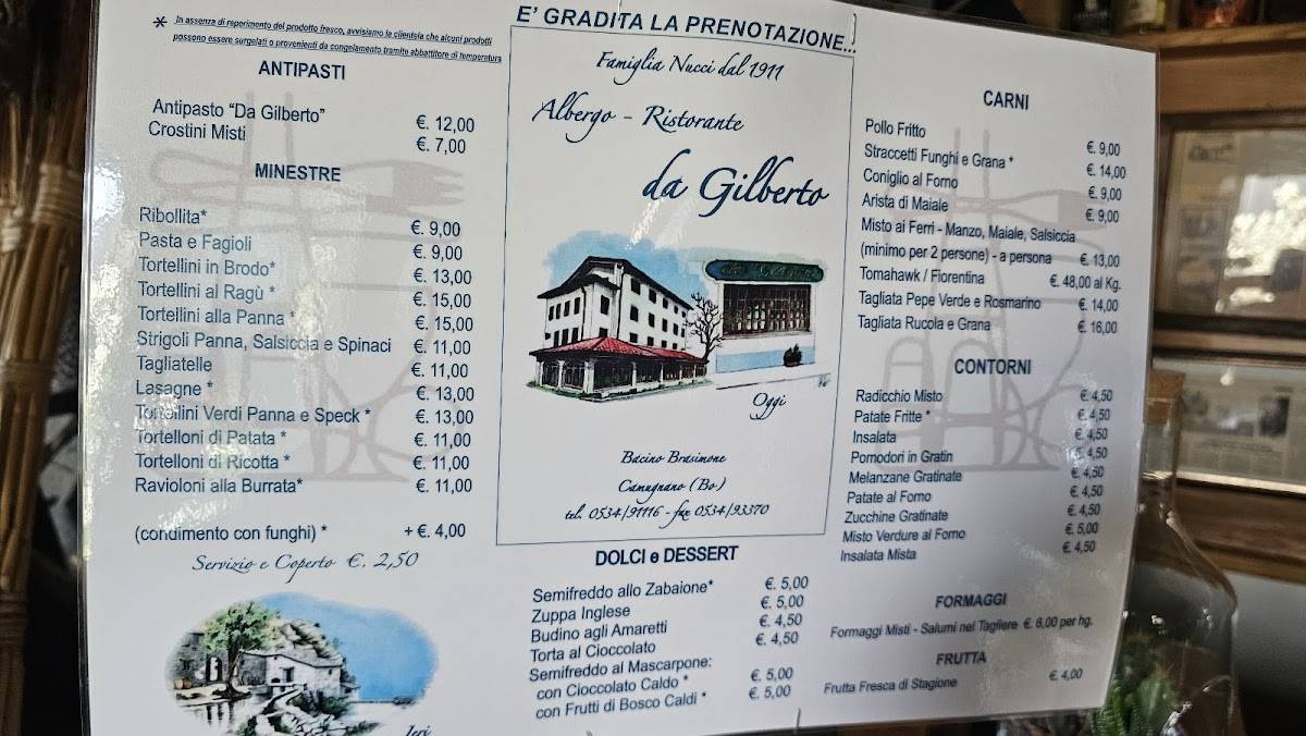 Menu di Ristorante Da Gilberto 