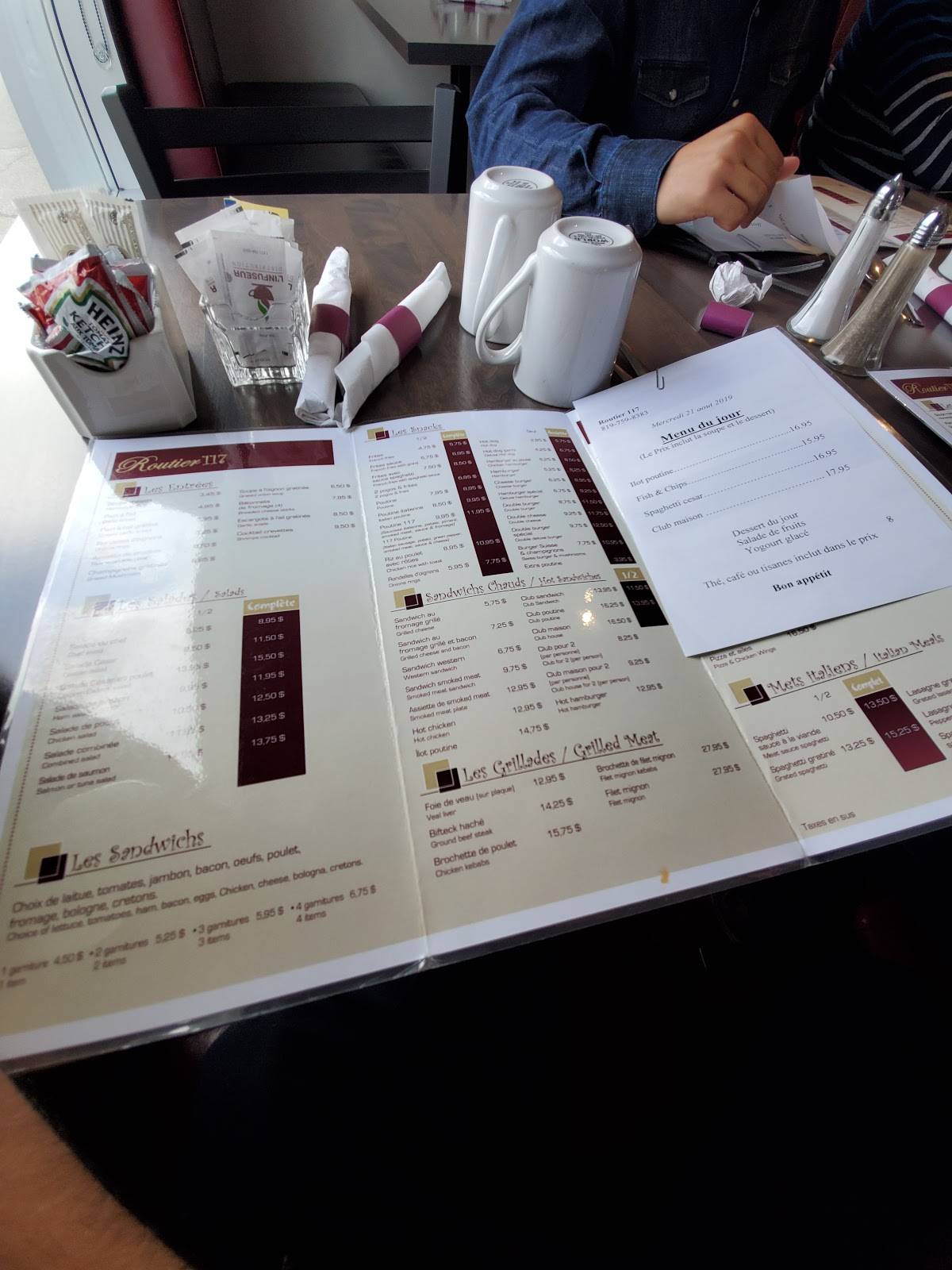 Menu de Routier 117 restaurant