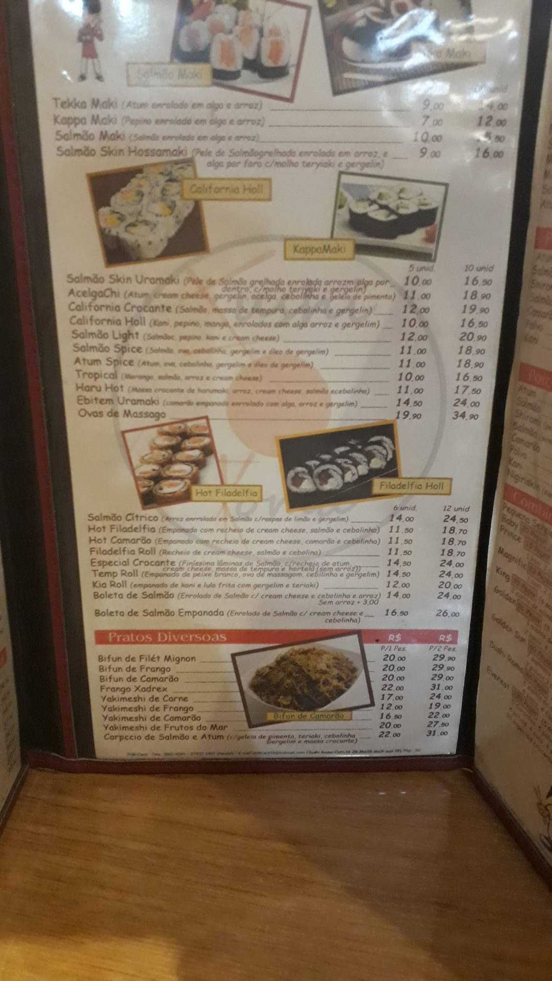 Sushi Roma cardápio