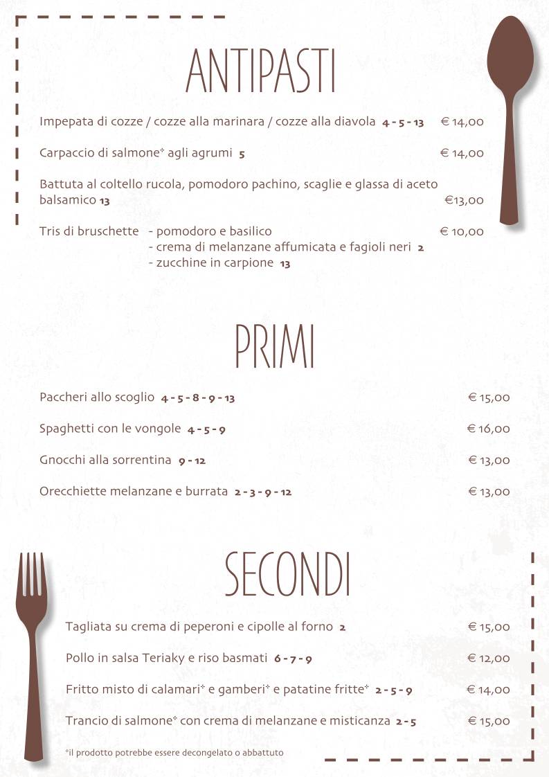Menu di 33 Giri Rivalta - Ristorante Pizzeria 