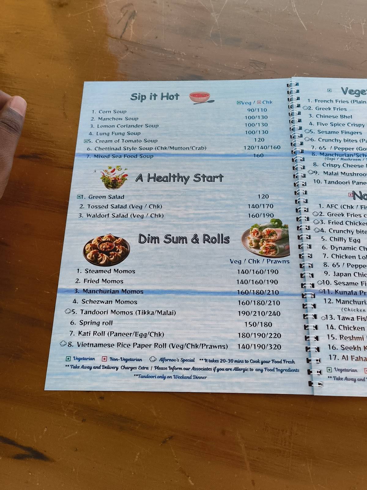 ALFORNOV RESTO CAFE menu