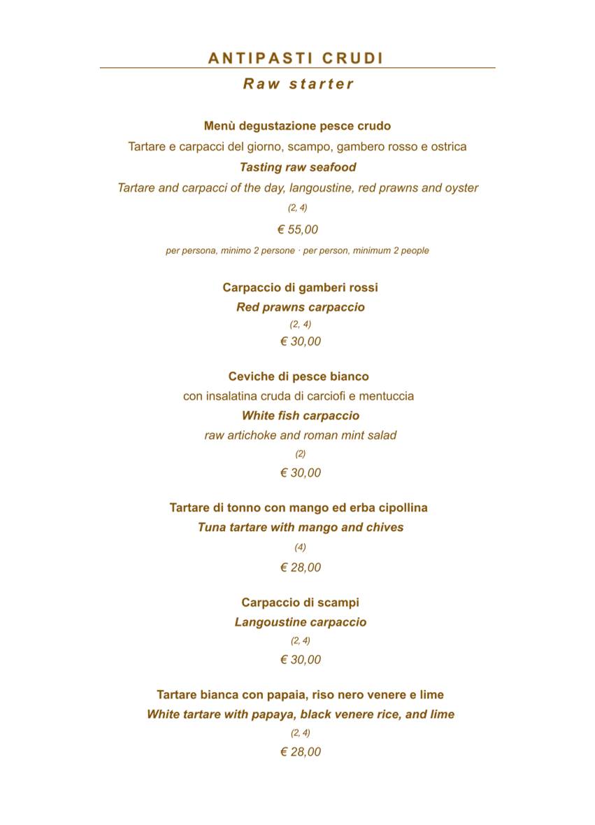 Menu di Ristorante Assunta Madre 