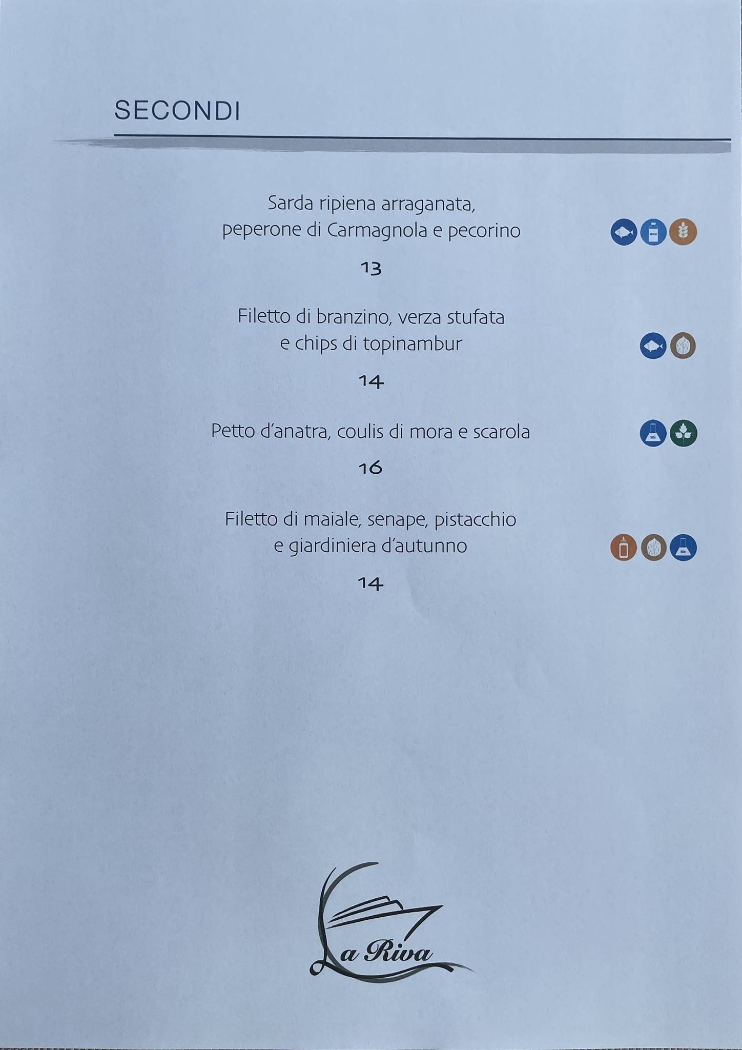 Menu di La Riva piverone Azeglio 