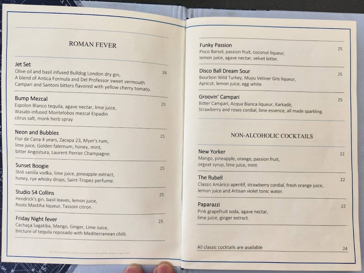 Menu de Cielo Rooftop