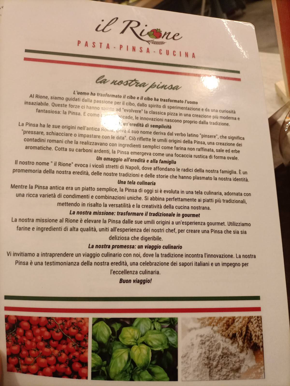 Menu di Il Rione 